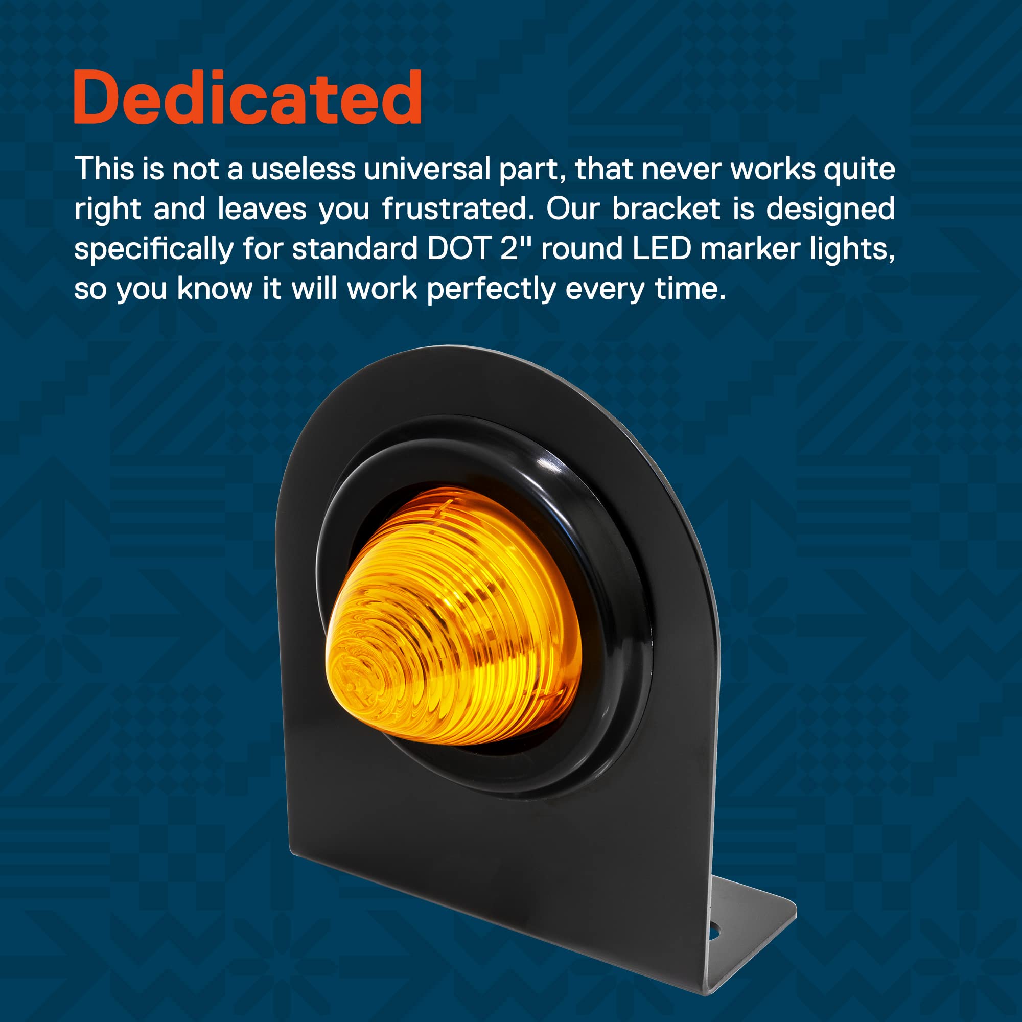 ONLINE LED STORE 4pc L Shaped Mounting Bracket for 2" Round Trailer Marker Lights - Black, Powder Coated Steel, Ultra Sturdy