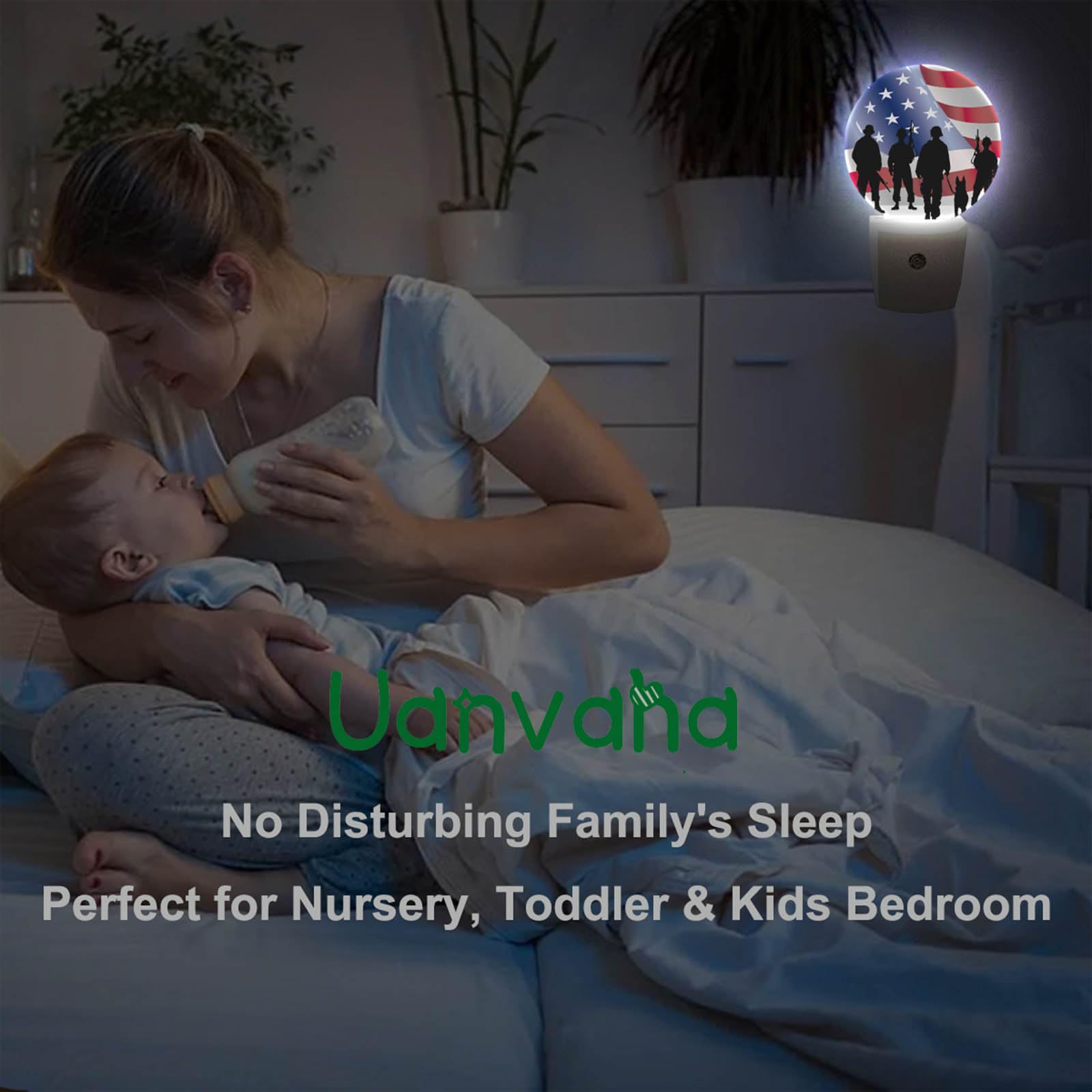 Uanvaha 4Th Of July Patriotic Night Light American Independence Memorial Day Always Remember Night Lights Plug Into Wall With Du