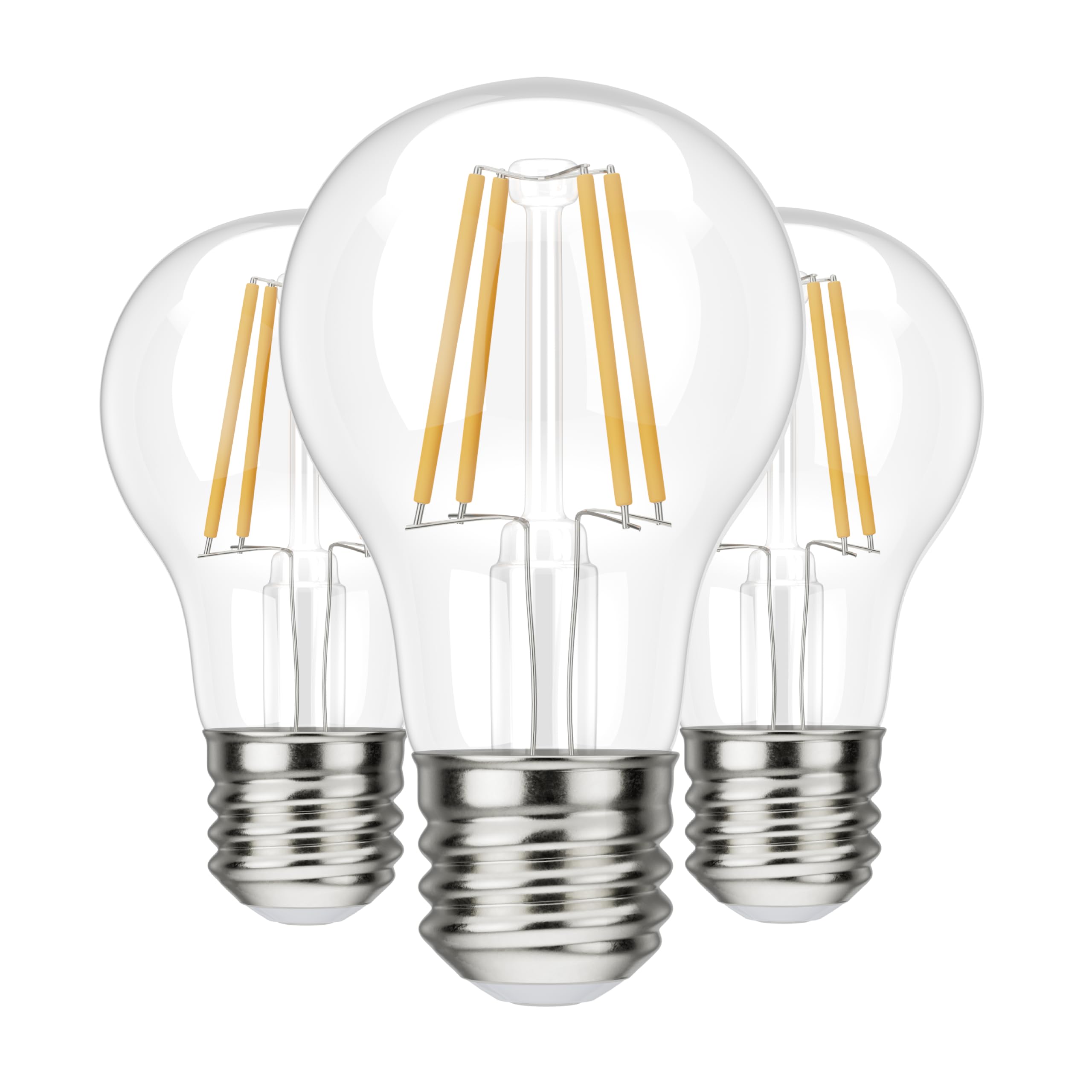 Bluestars A19 Led Vintage Led Filament Bulb E26 Standard Base 120V 5W (60 Watt Equivalent)  2700K Warm White  550Lm Non-Dimmable  Clear Glass For Home Indoor Outdoor Decoration - Pack Of 3