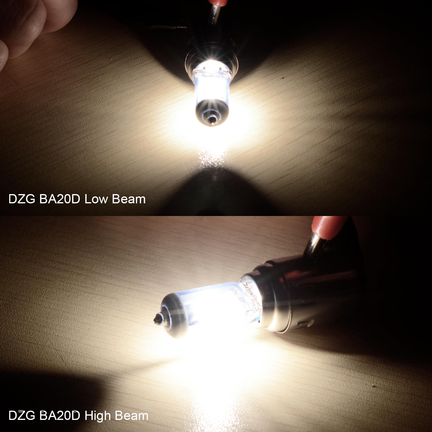 DZG Halogen Bulbs 12V 35/35W Warm White BA20D Motorcycle Light Bulbs, Pack of 2