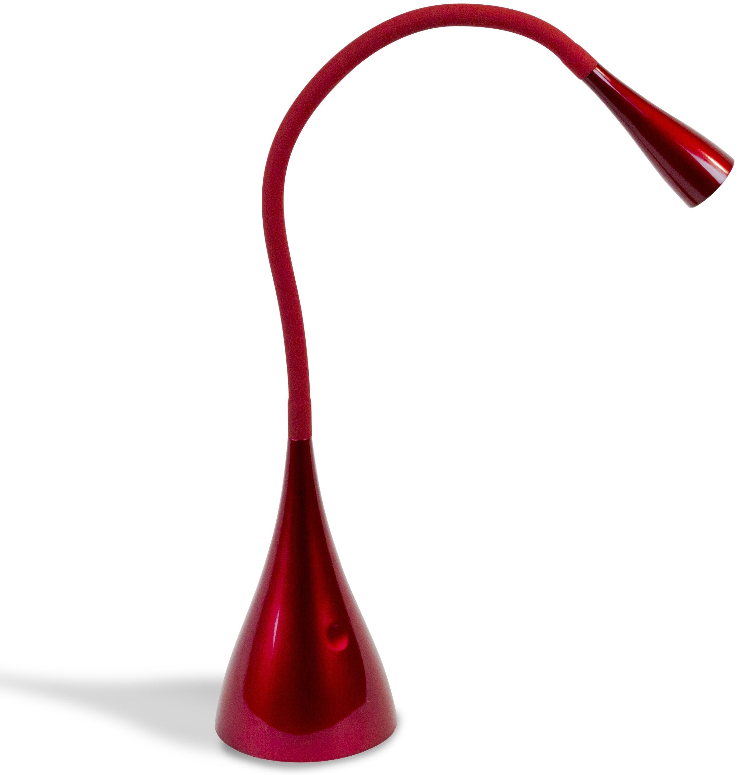 Newhouse Lighting NHGS RD Gooseneck LED Desk Lamp, USB Charging, Touch Dimming, 4.5inch x 26inch x 4.5inch, Red