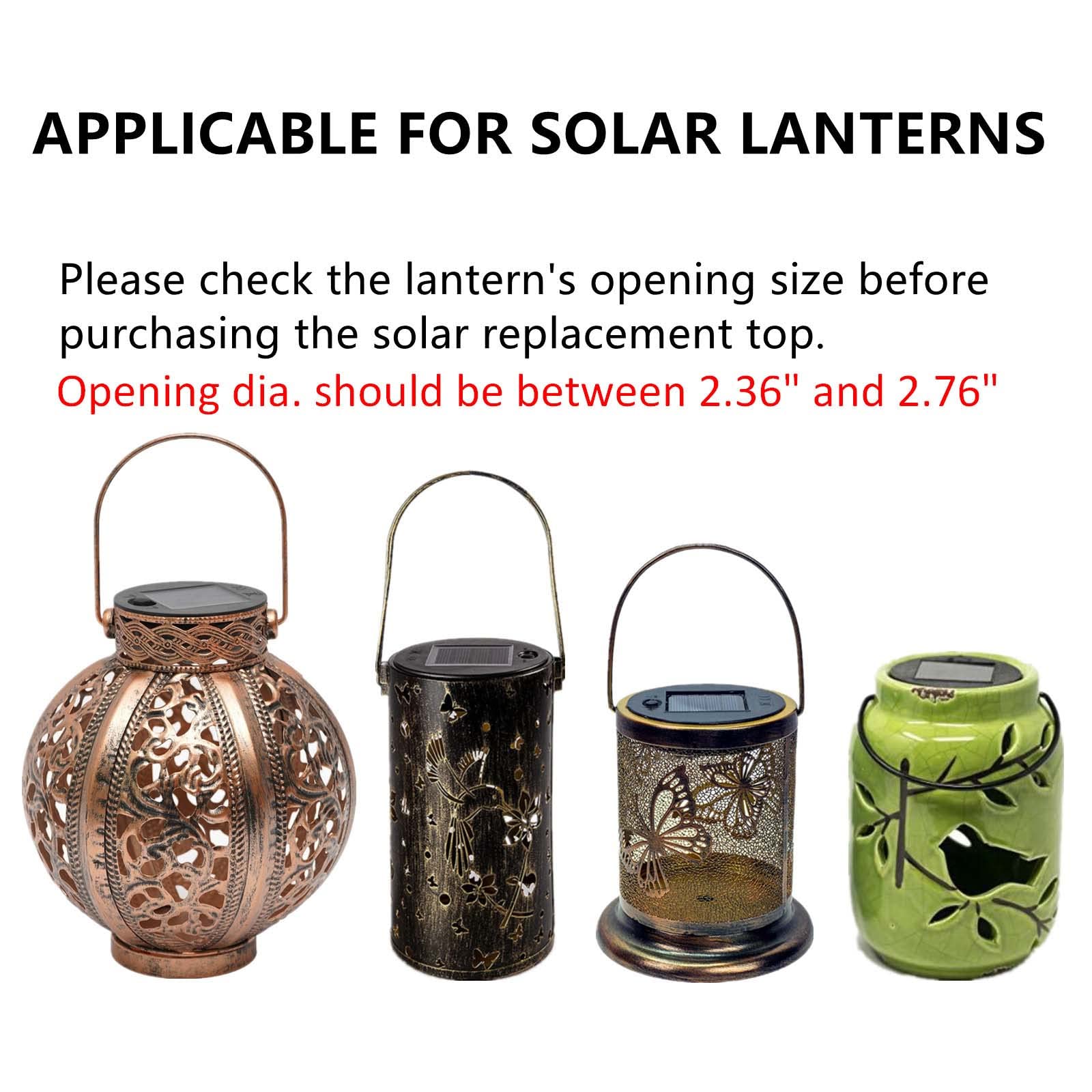 ORIGARDEN Solar Lantern Replacement Top - Waterproof Garden Decor - 2.76 Inch, Warm White, 2 Pack, Model US 3.15in Dancing Lantern Repl-top 02