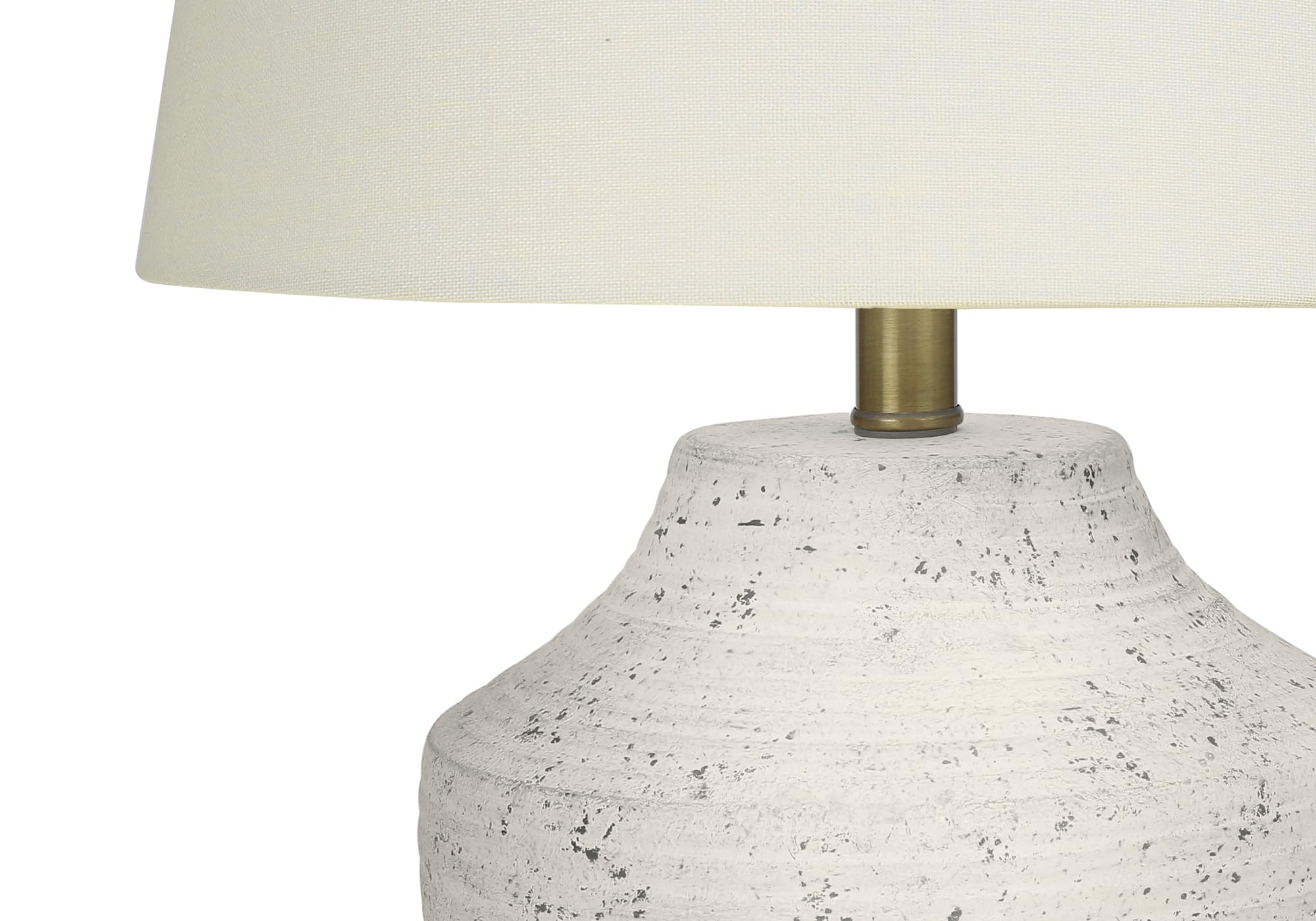 Monarch Specialties I 9730 Table Lamp, Cream Concrete, Ivory Shade, 14inL x 14inW x 20inH