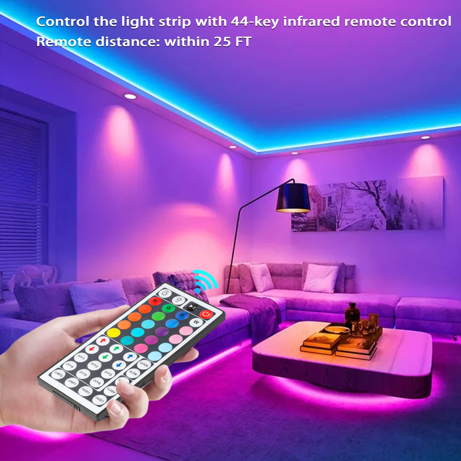 Yiliaw 2-Pack 44 Key RGB LED Strip Light Remote Controller - Wireless IR Dimmer for SMD 5050 3528 2835 Multicolor LED Strips
