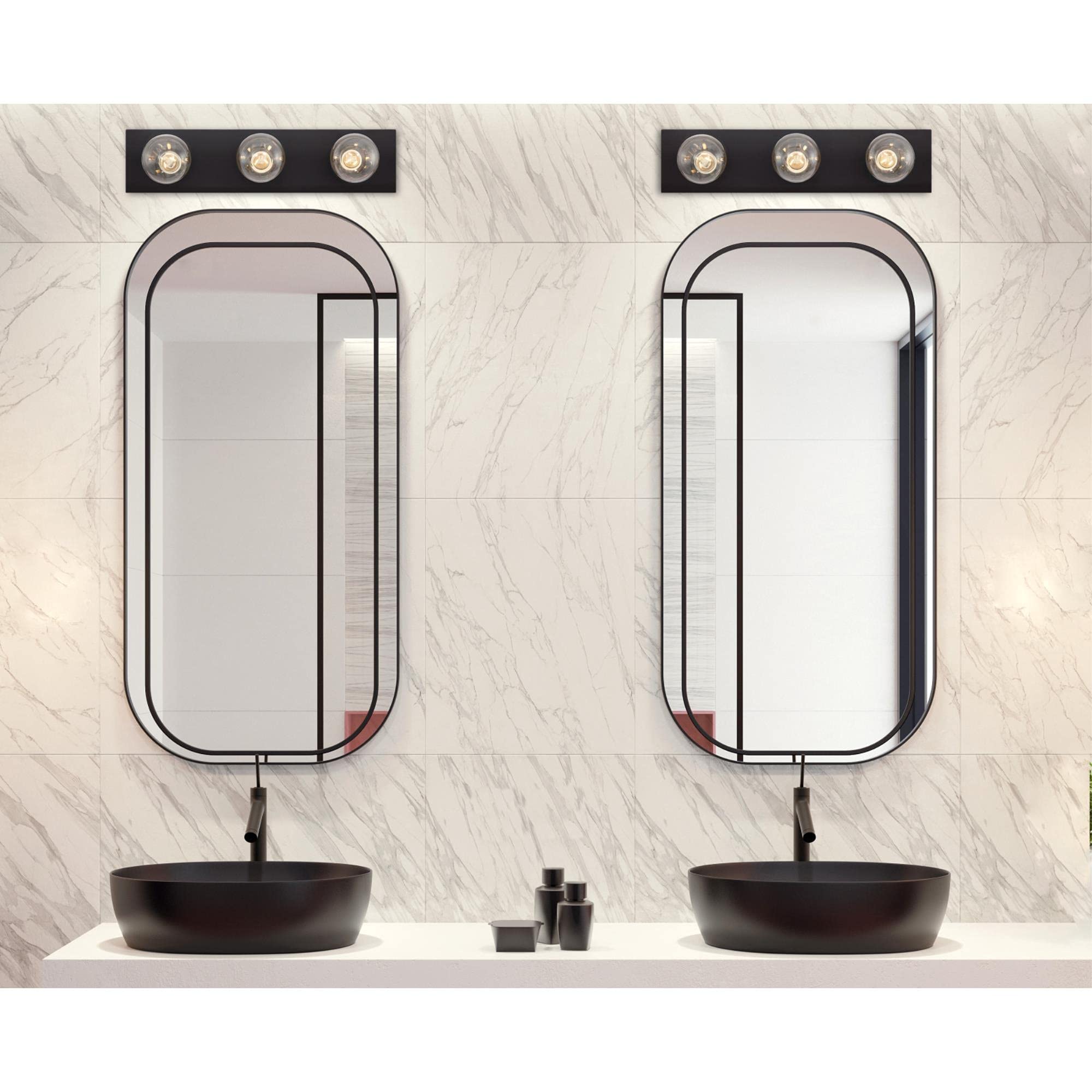 Westinghouse Traditional Three-Light Indoor Vanity Light Fixture, Matte Black, Alloy Steel, Model 6117500