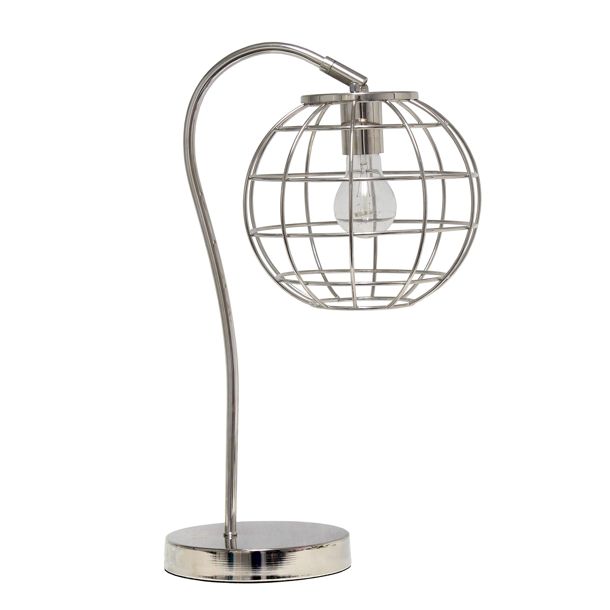 Elegant Designs LT2068-CHR Metal Table Lamp, Chrome Finish, Caged Design