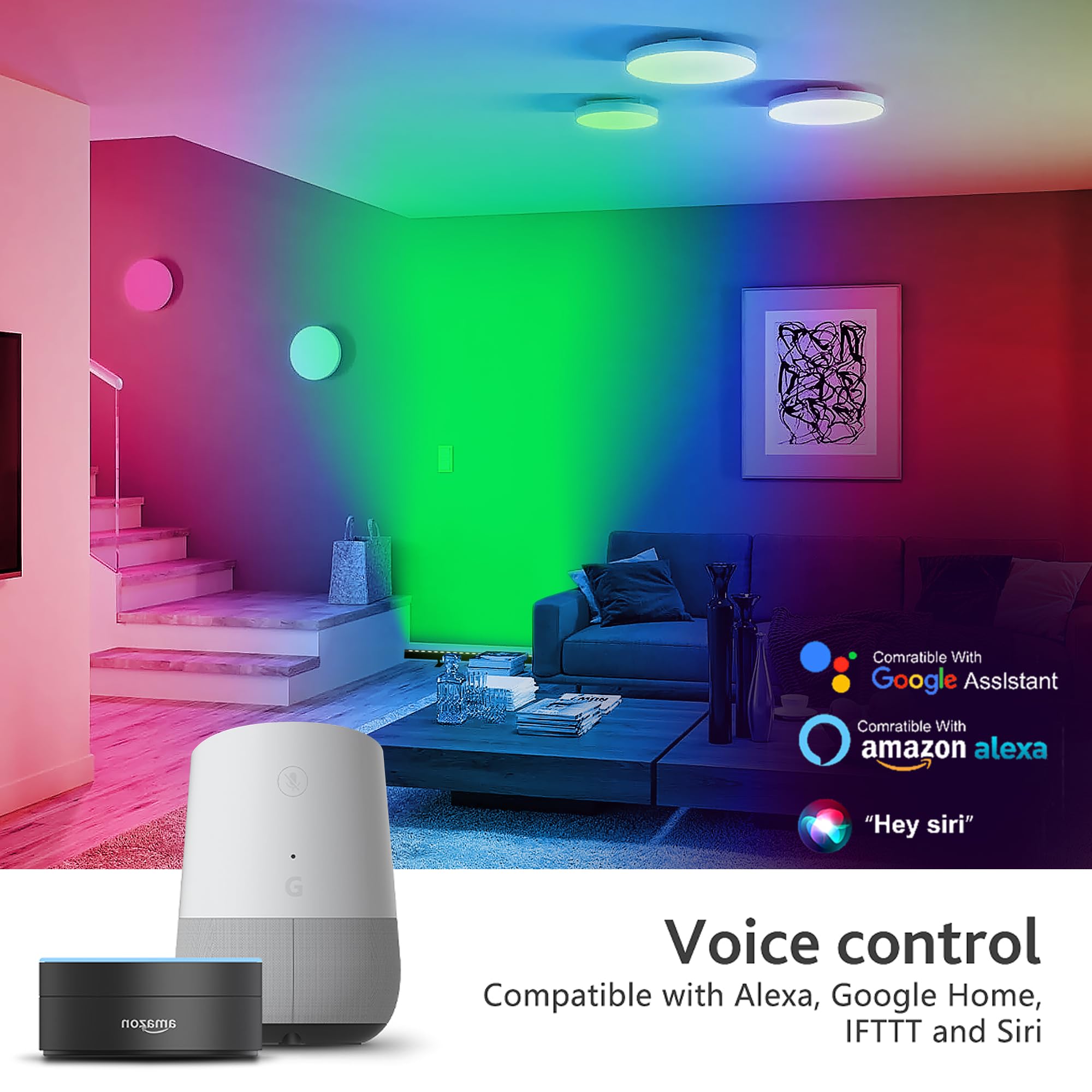 Yasotek 180W RGBCW Smart Wall Washer Light - Dimmable, APP & RF Remote Control, Adjustable RGB & White Color for Indoor/Outdoor Use