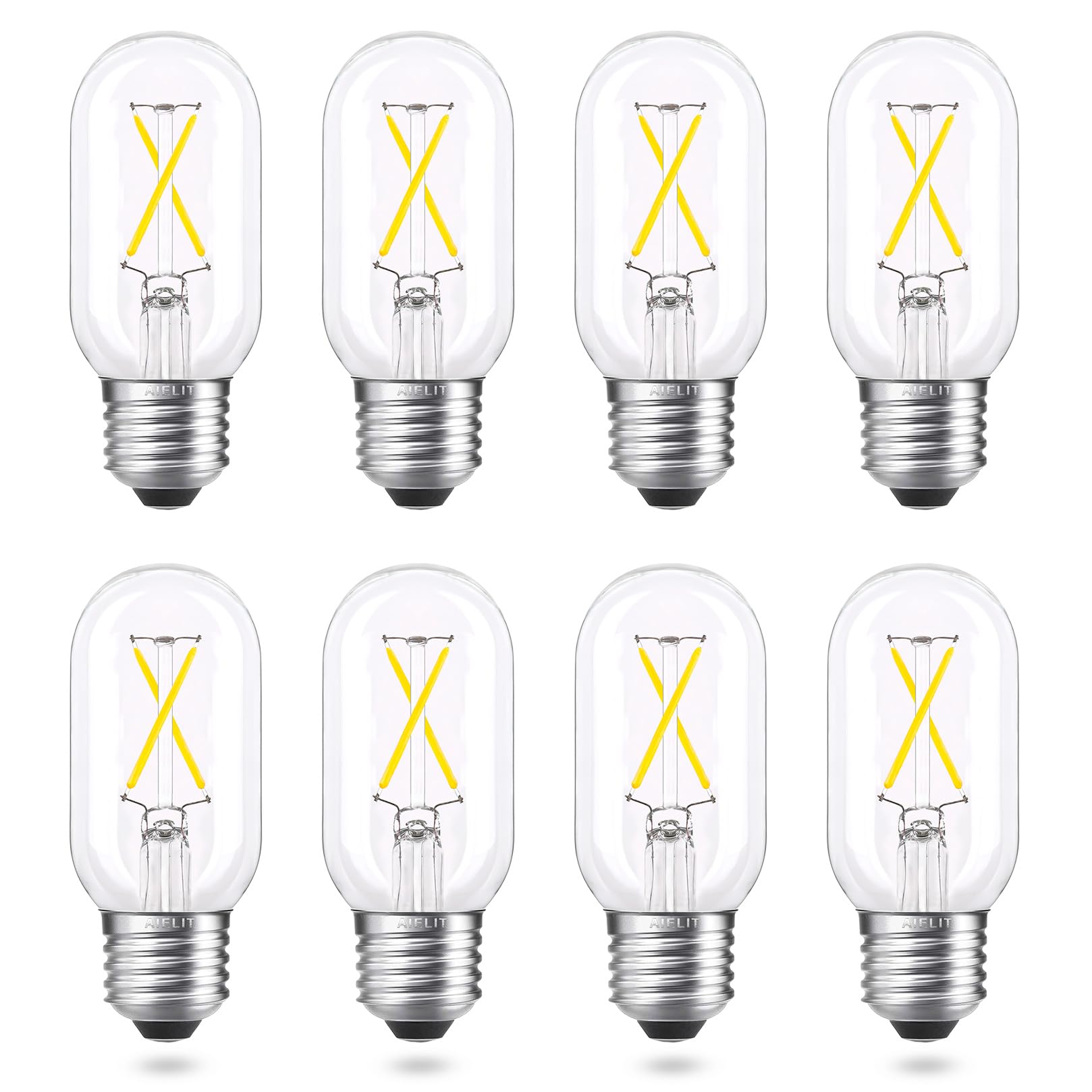 Dimmable E26 Led Light Bulb 25W Equivalent, Energy Efficient 2W, Daylight White 5000K, 200Lm Tubular T14 T45 Led Edison Tube Bul