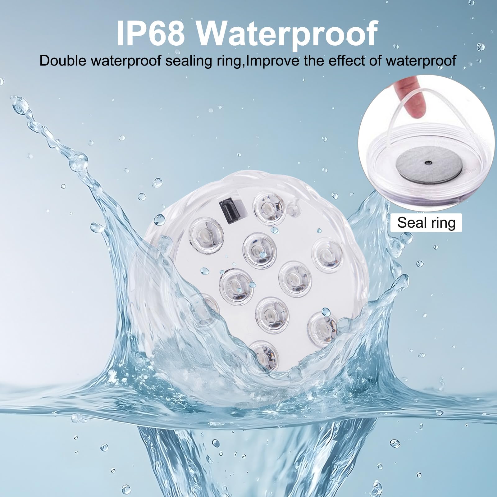 CCBASEBALL Wireless Bathroom Lights, Multicolor LED, Remote Control, Waterproof, Model Bathroom Lights-1
