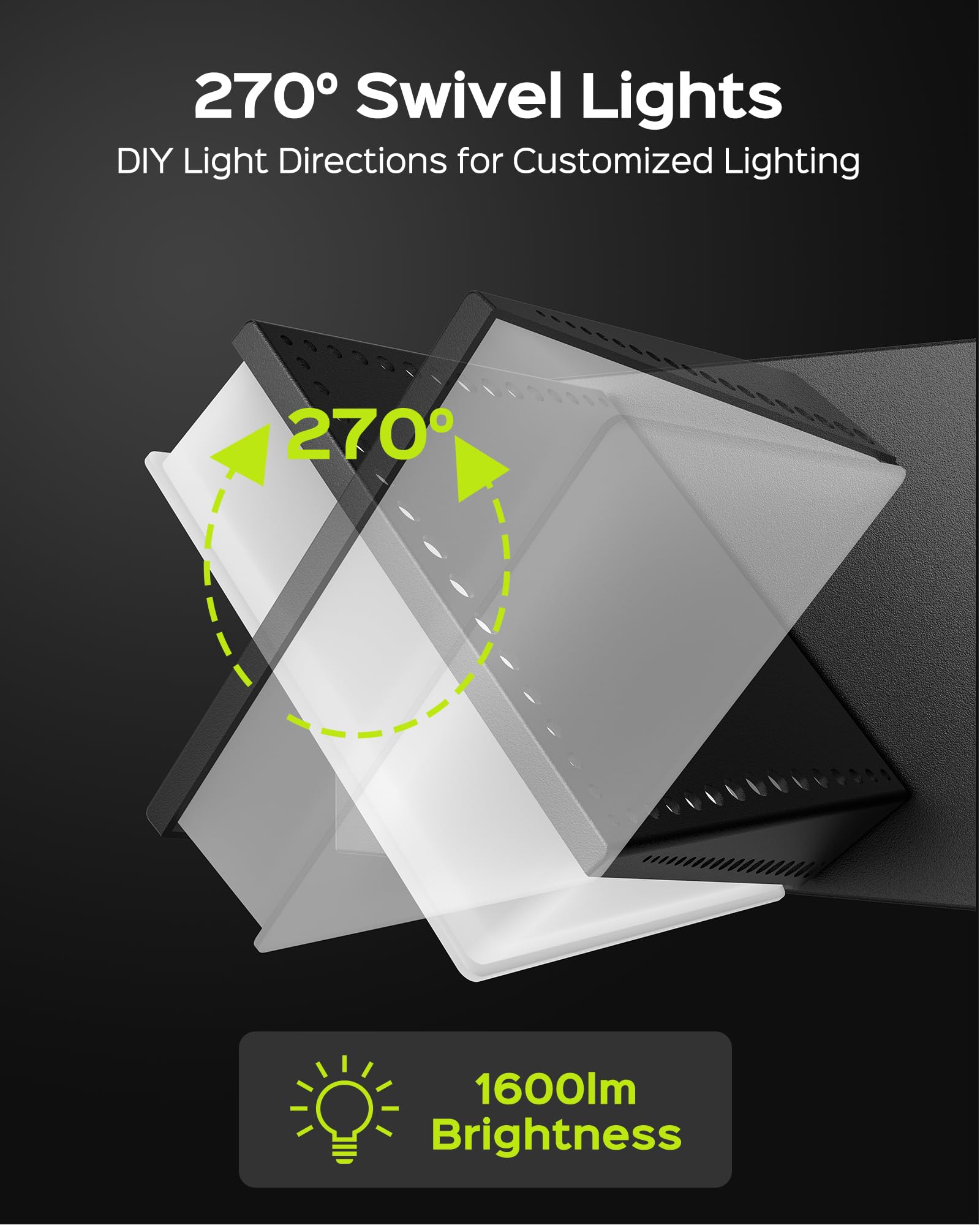 Jackyled Bathroom Vanity Light Fixtures, 270? Adjustable Modern 3-Light Vanity Lights Over Mirror, 24W 3 Color Lights 3000K/4500