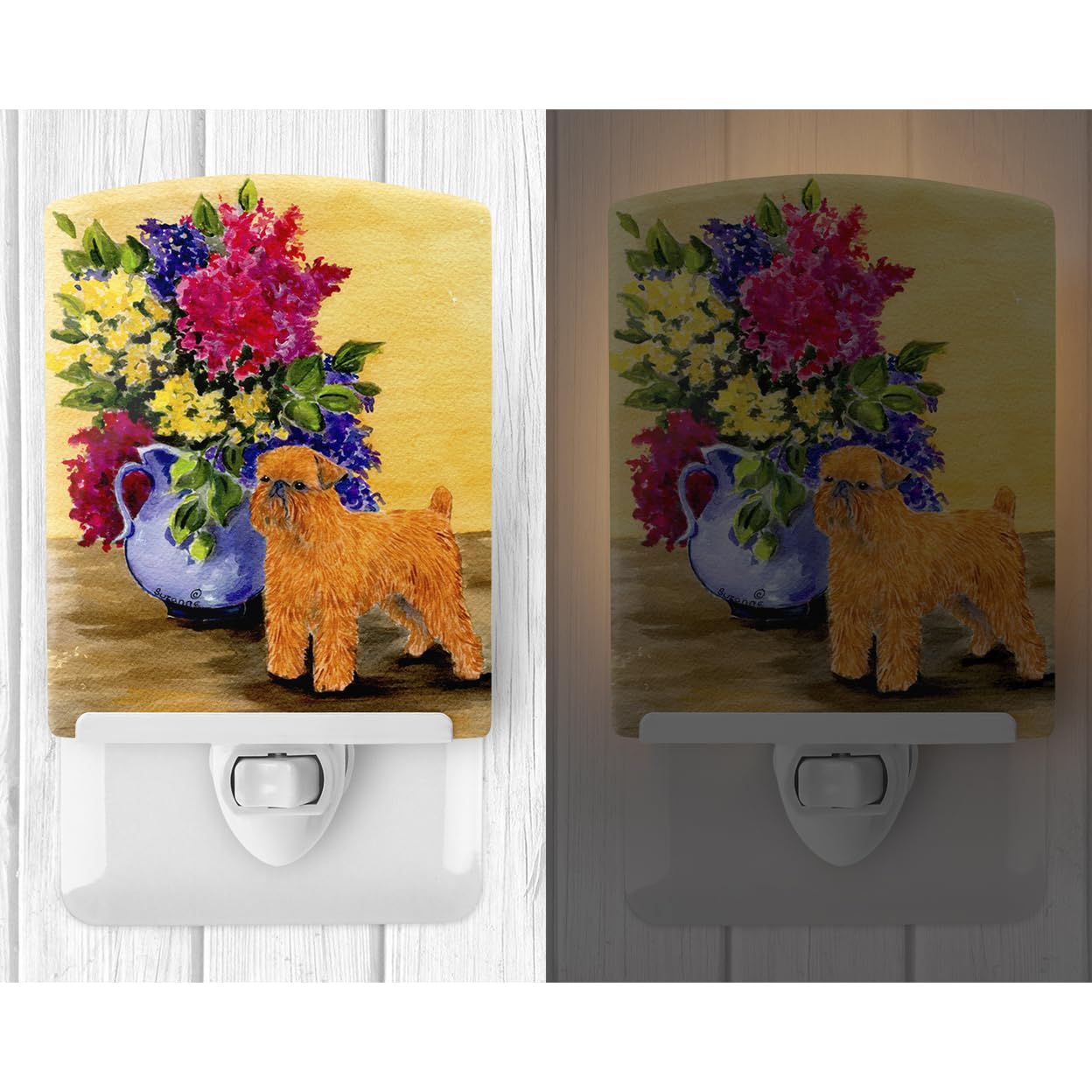 Carolines Treasures Night Light, Ceramic, UL-Certified, 6x4x3in, Brussels Griffon Model SS8543CNL, Multicolor