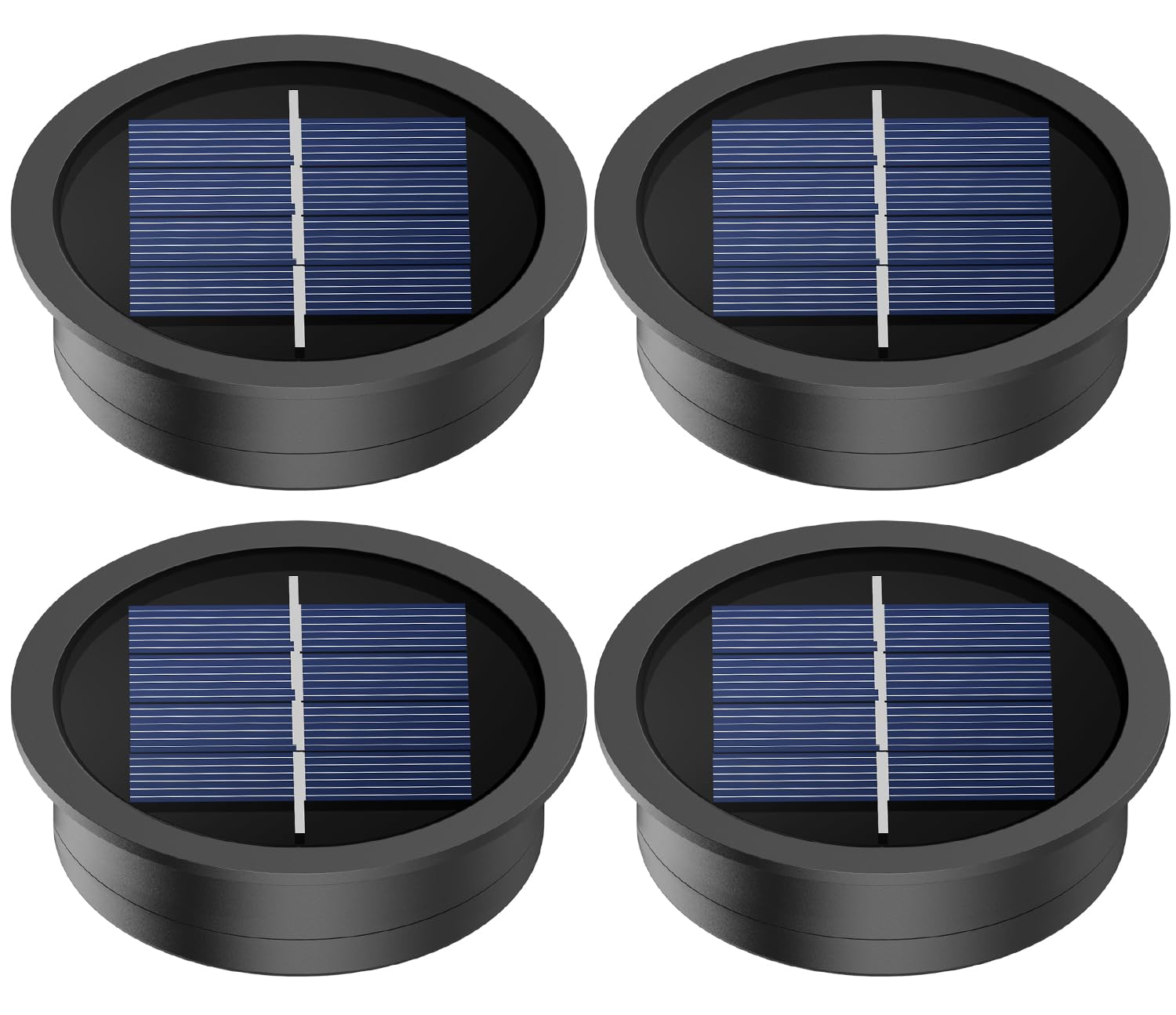 Misawce Solar Light Replacement Tops, 4 Pack, Waterproof Plastic, 2.76 Inch Top, Black, Replacement Kit for Outdoor Lanterns