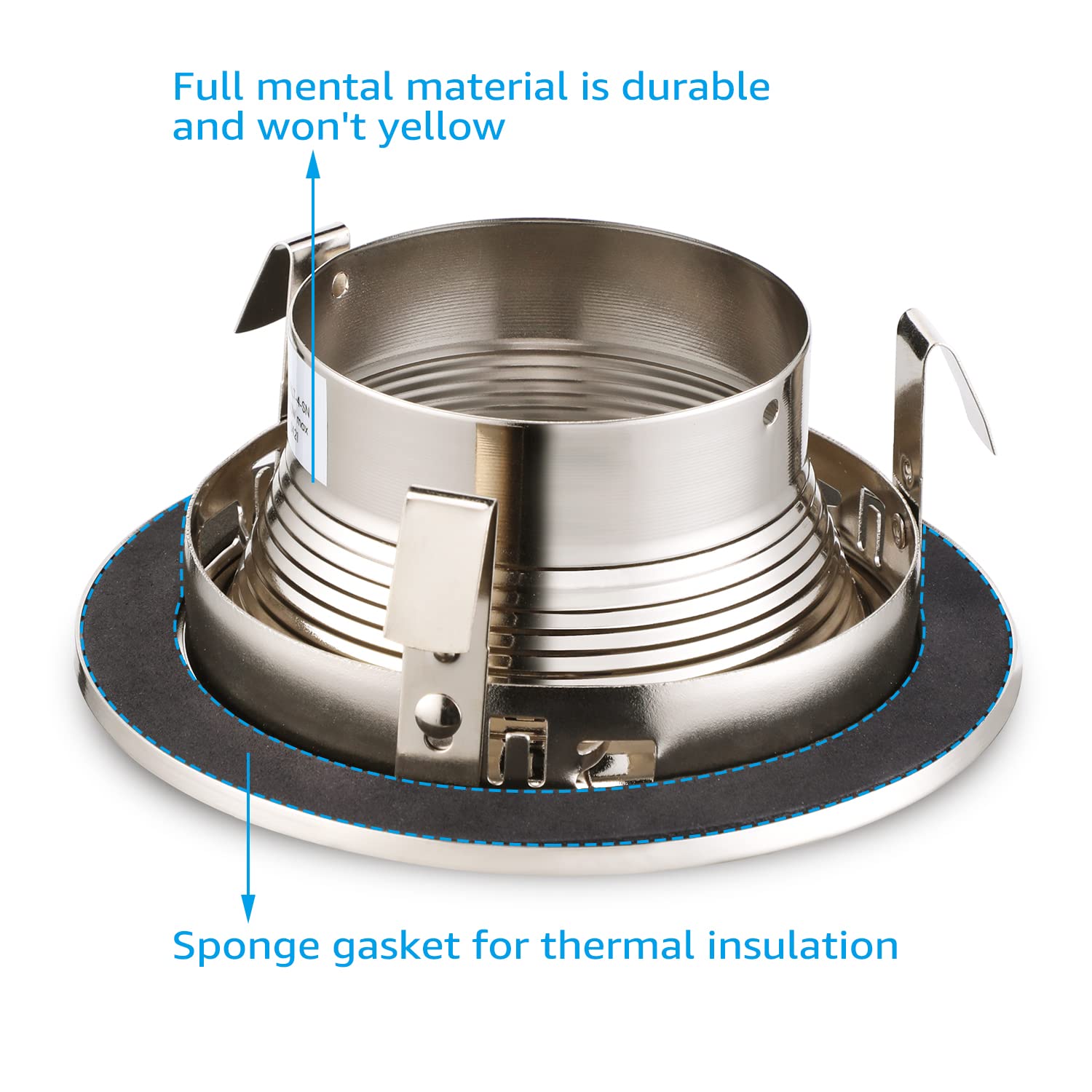 Torchstar 4 Inch Stylish Decor Recessed Light Trim, Metal Step Baffle Trim, Fit Halo/Juno Remodel Recessed Housing, 4 Inch Can L