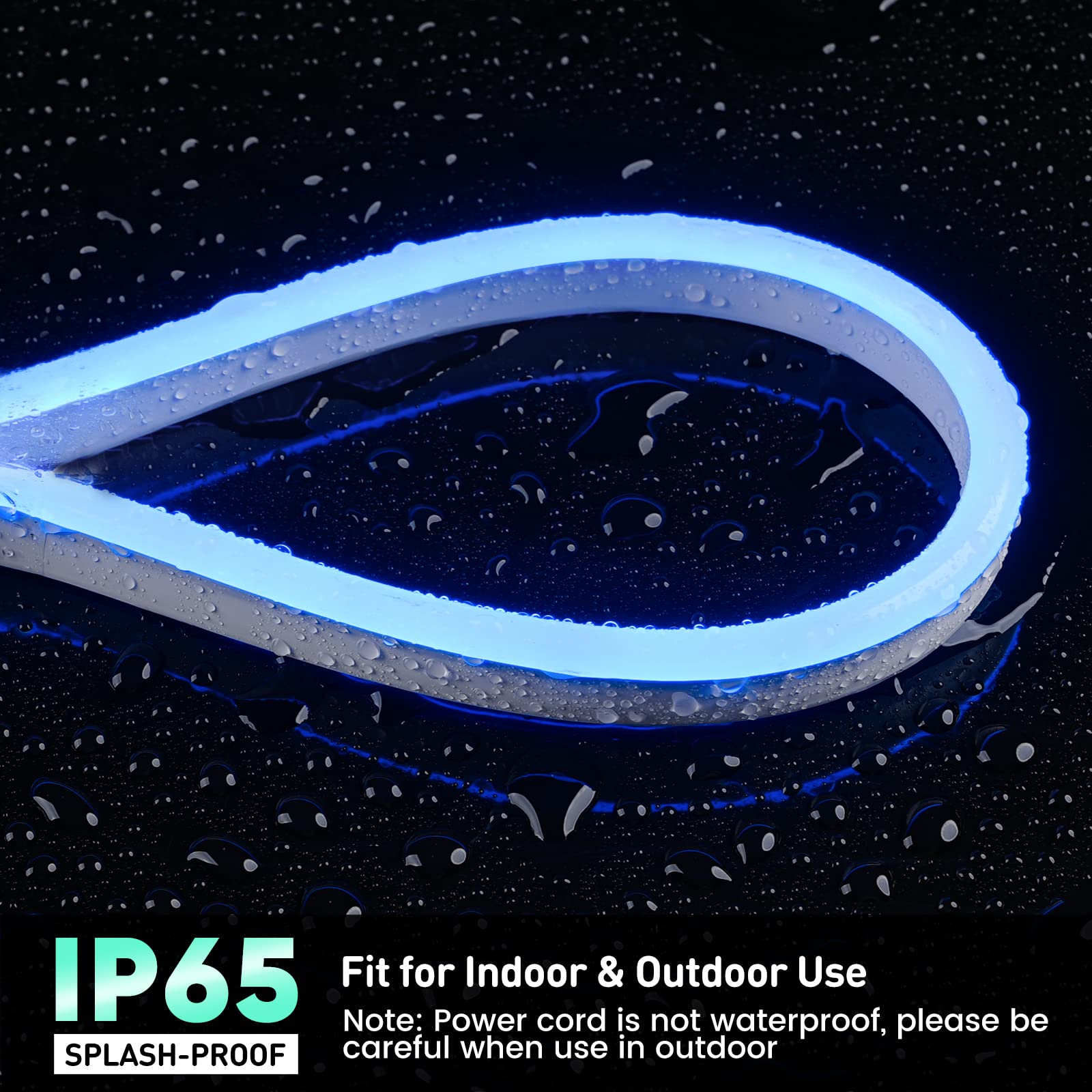 Gzbtech Flexible Led Neon Rope Lights 50Ft Ac 110-120V Waterproof Strip Light  120 Leds/M Cuttable Connectable Neon Lighting For Indoor Outdoor Home Decor/Commercial Building Use-Blue 15M