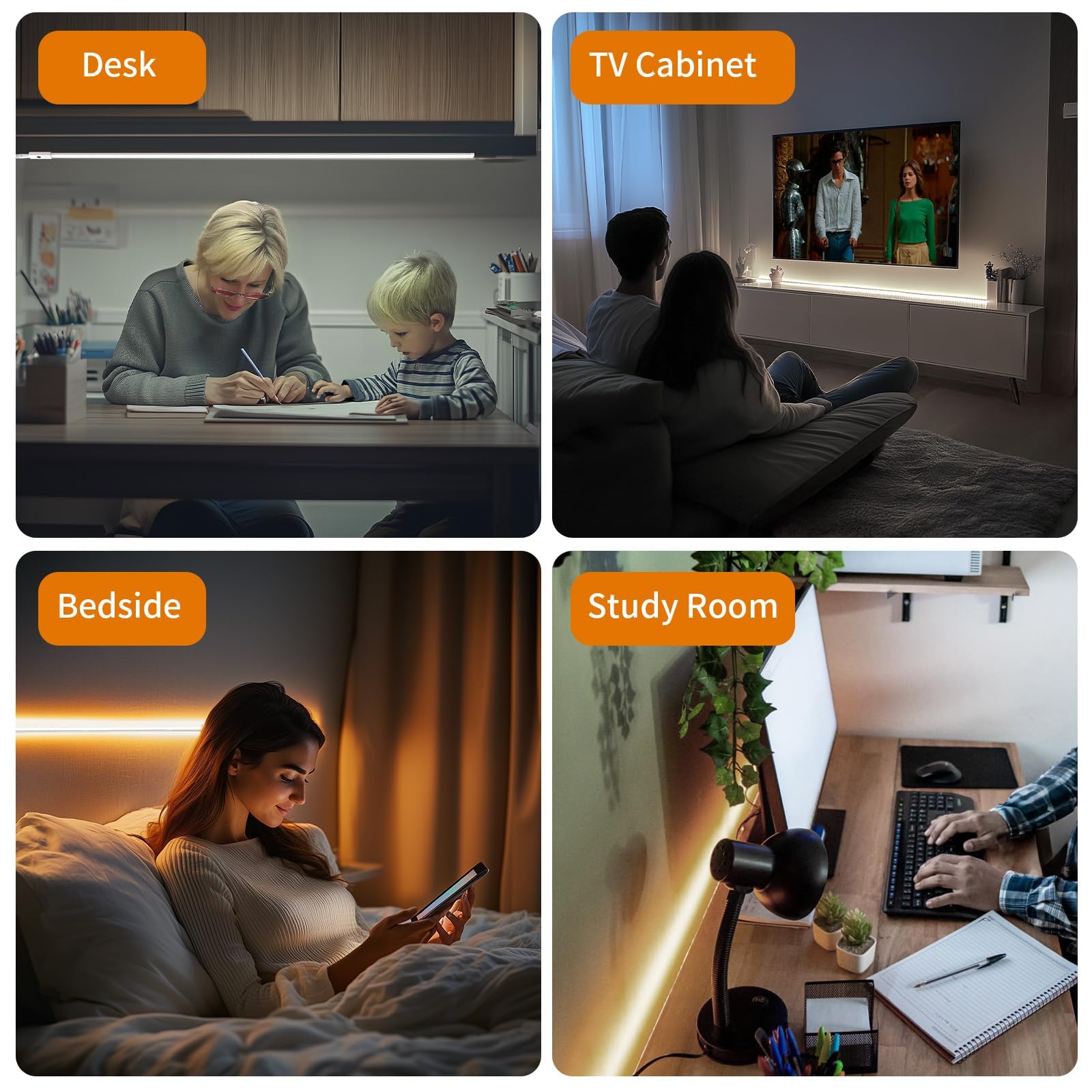 Smart Under Cabinet Lights  40In Plug In Under Cabinet Lighting With Handwave Sensor  Bright Dimmable 5 Color Temp Stick On Closet Light  Slim Cuttable Under Counter Lights For Kitchen Desk Shelf