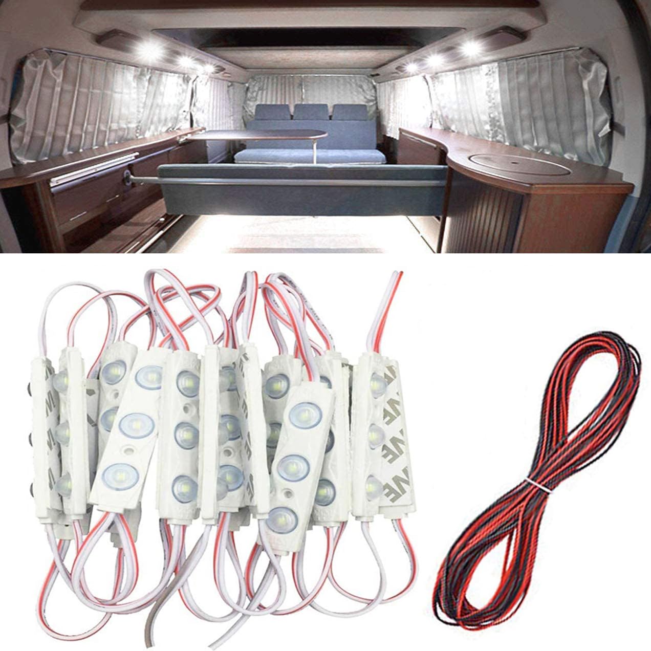 Royfacc 120 Led Van Light Car Interior Light Bright White Lighting Dome Lamp Ceiling Work Lights Kit For Van Truck Auto Car Vehi