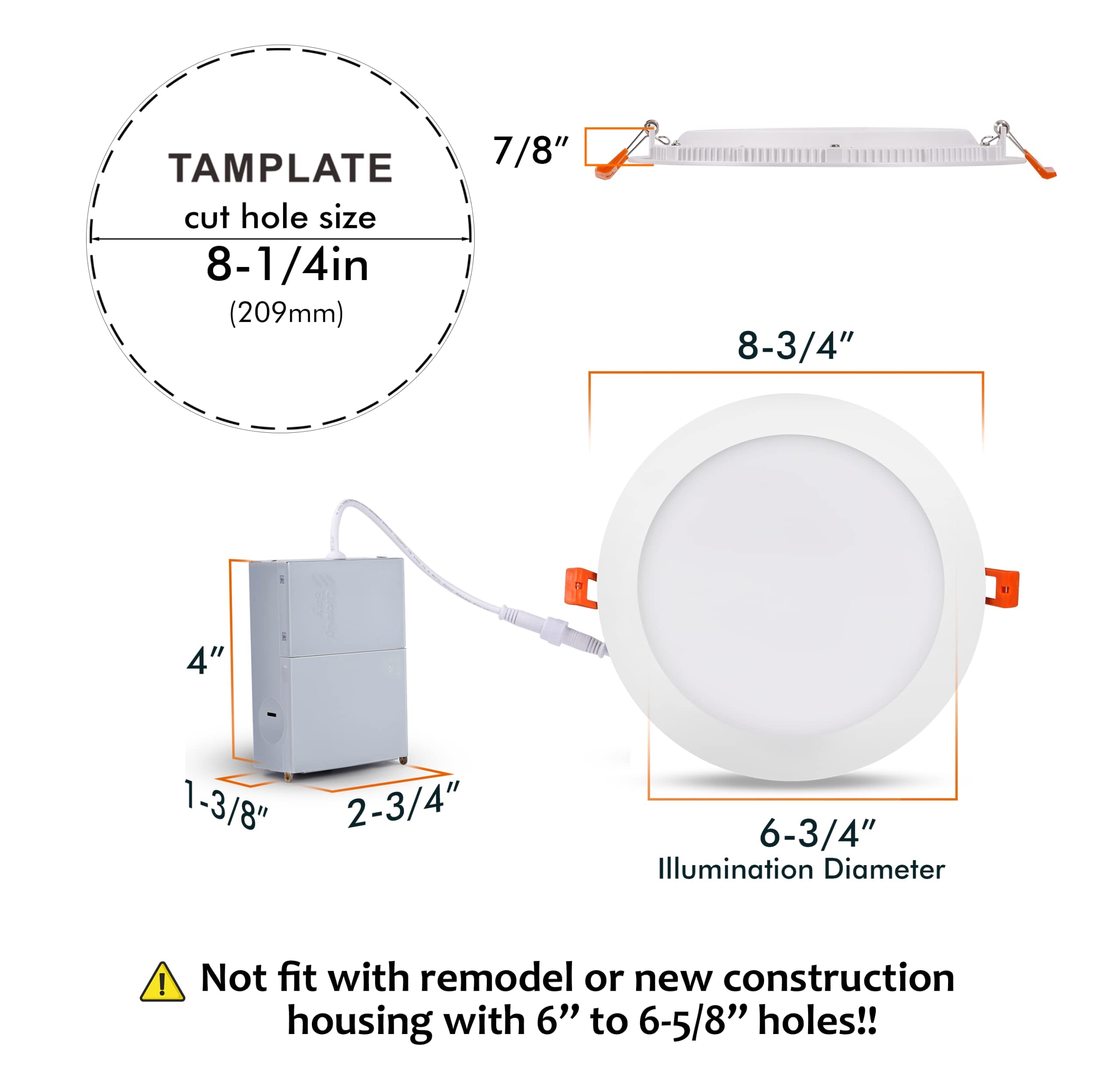 CLOUDY BAY 8" Smart WiFi LED Recessed Lights, 20W RGBCW, Aluminum, Model LJD008SMWH-4PK, Compatible with Alexa & Google Home