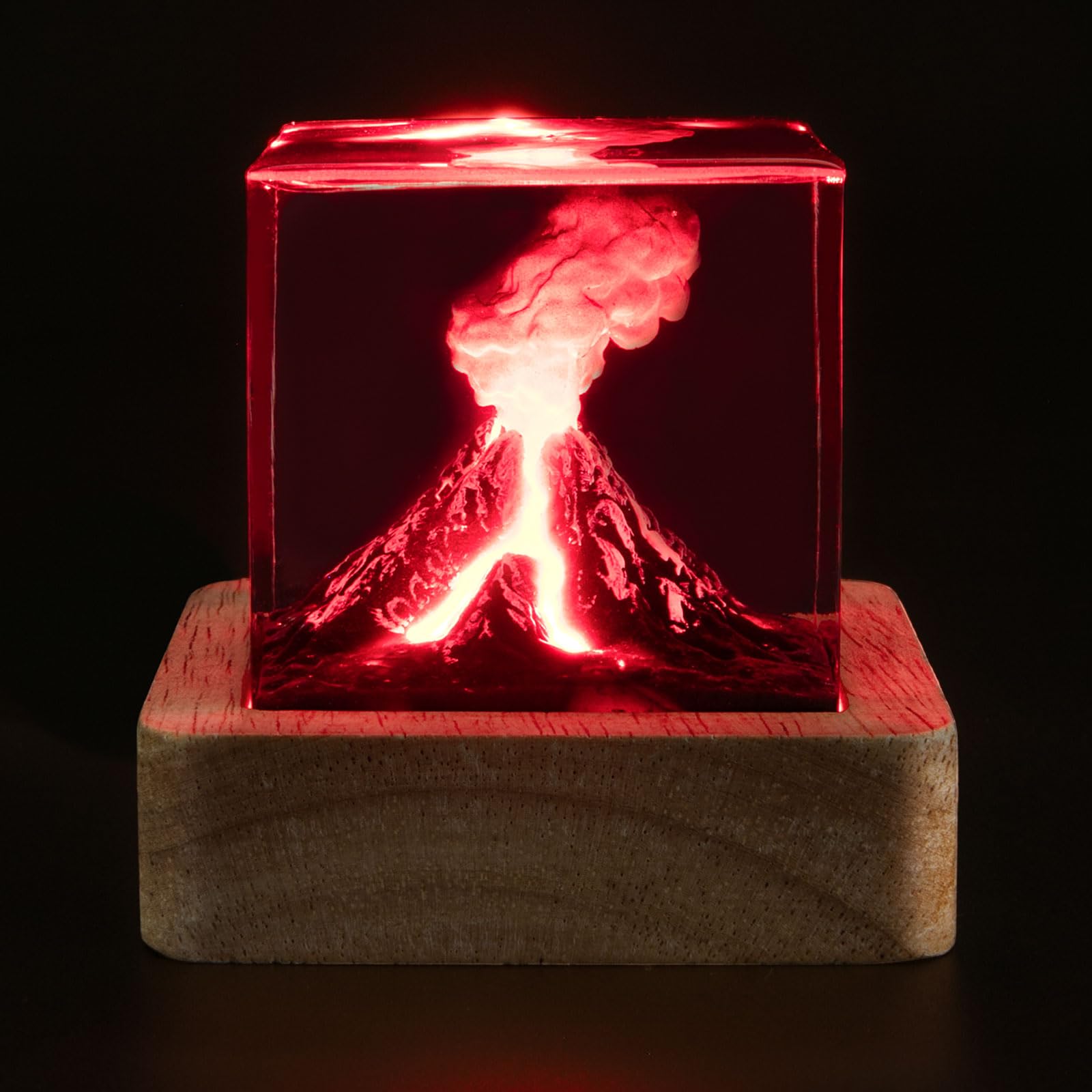 Volcano Night Lights Lava Lamp Volcano Eruption Ornament 3D Mini Lava Lamp Epoxy Resin Night Light Decorate A Room Decoration Cr