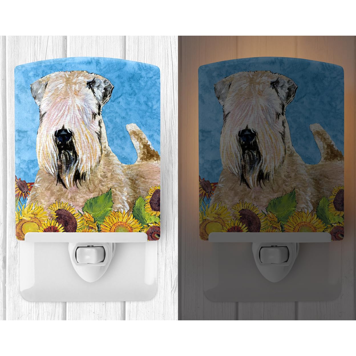 Carolines Treasures Ceramic Night Light Wheaten Terrier Soft Coated 6x4x3 UL-Certified for Bedroom Bathroom Nursery Hallway Kitchen