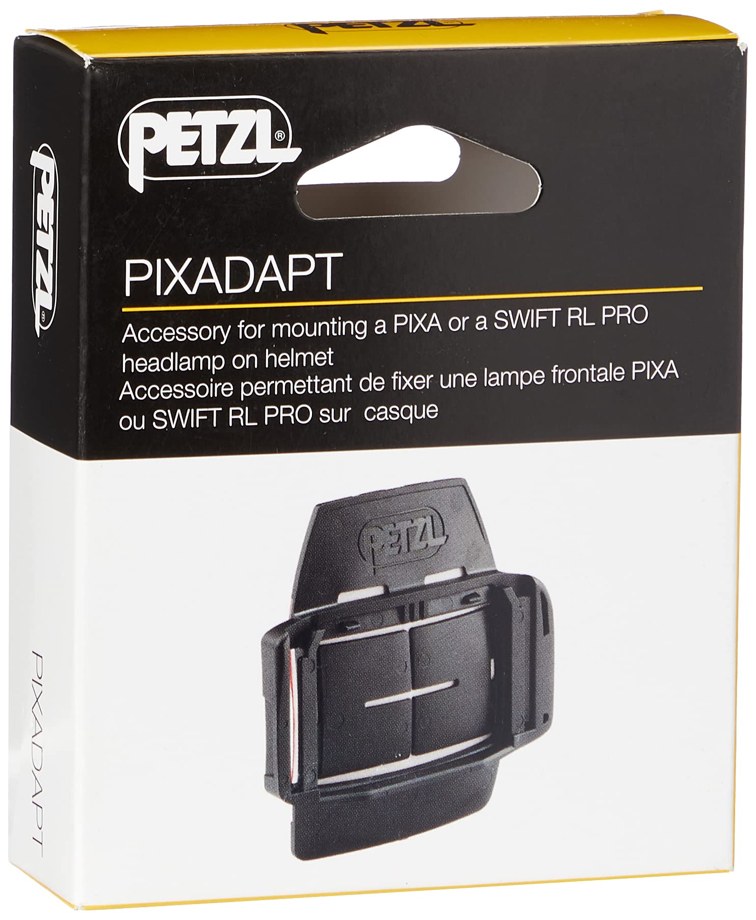 PETZL PIXADAPT Accessory for Mounting PIXA Headlamp on Helmet, Black, Model E78005