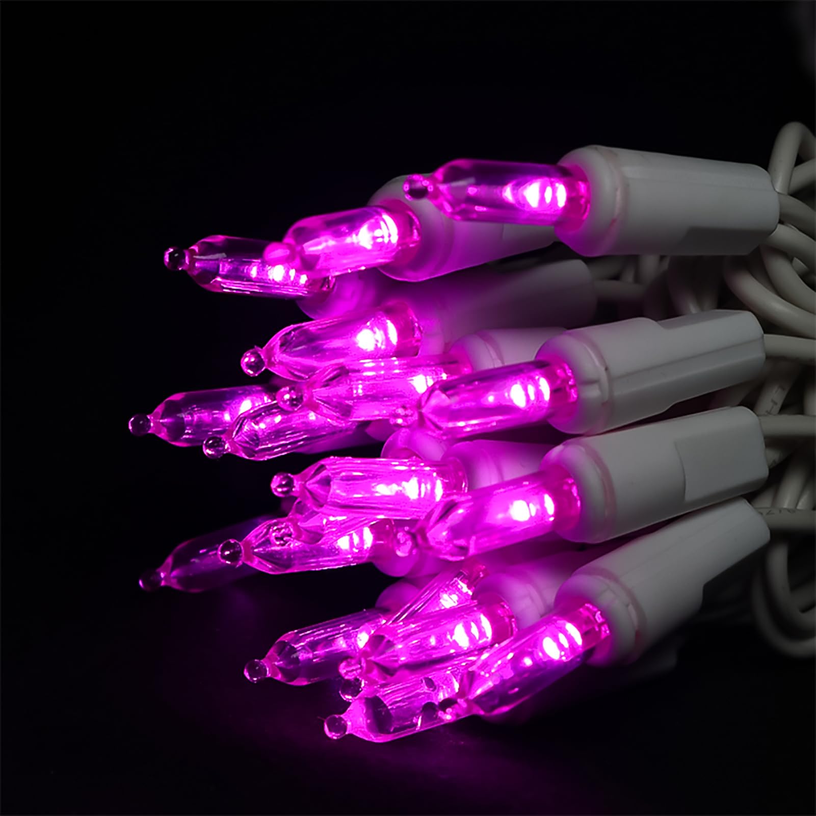 Multi-Sparking Pink Christmas Lights (11 Feet, 35 Count) - Mini Pink Christmas Tree Lights White Wire, Led Christmas Lights For Valentines Day Outdoor Christmas Decorations