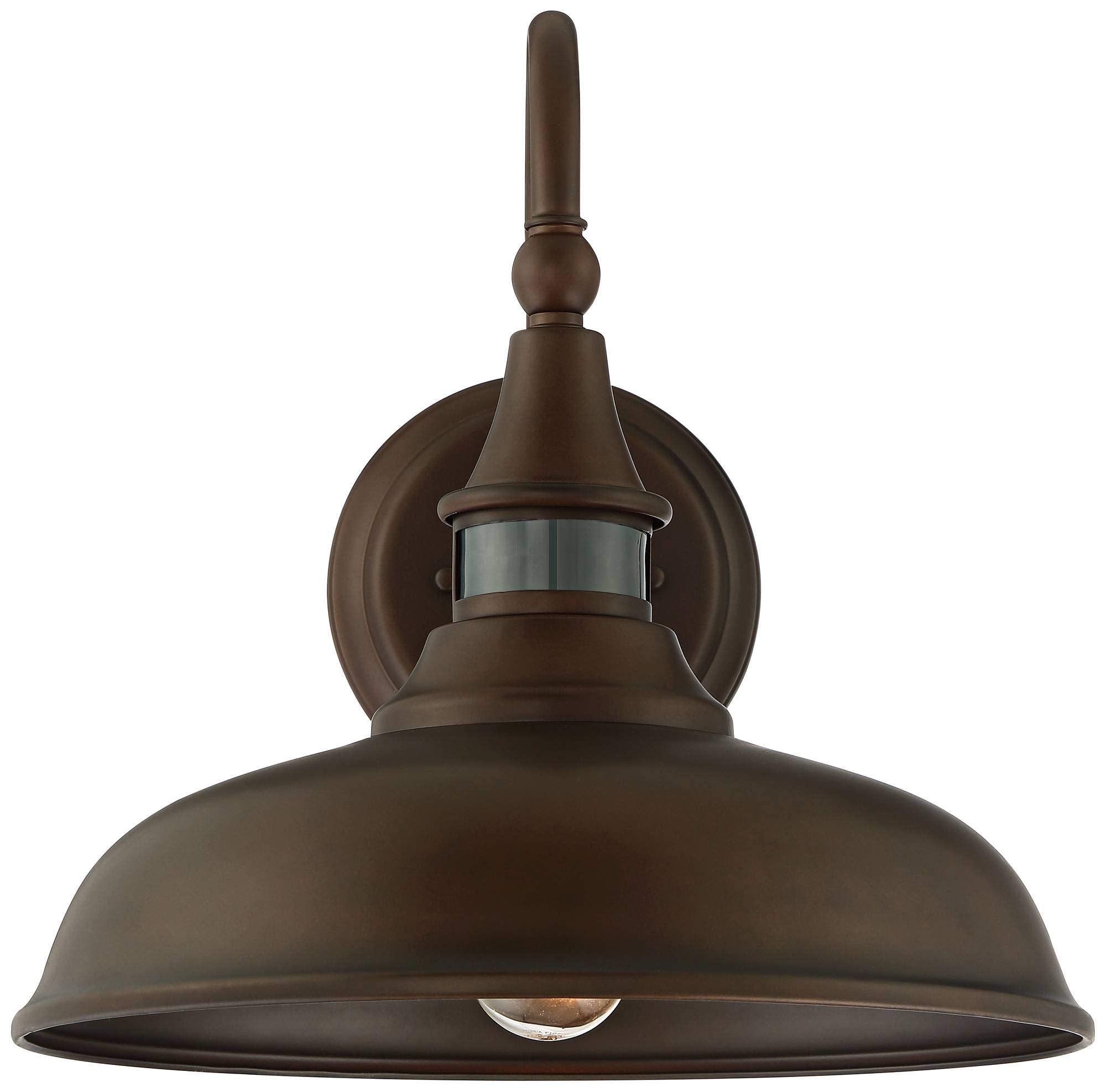 John Timberland Barn Light Fixtures Set of 2, Bronze, Dusk to Dawn Motion Sensor, 12.5in for Exterior House, Porch, Patio, Garage