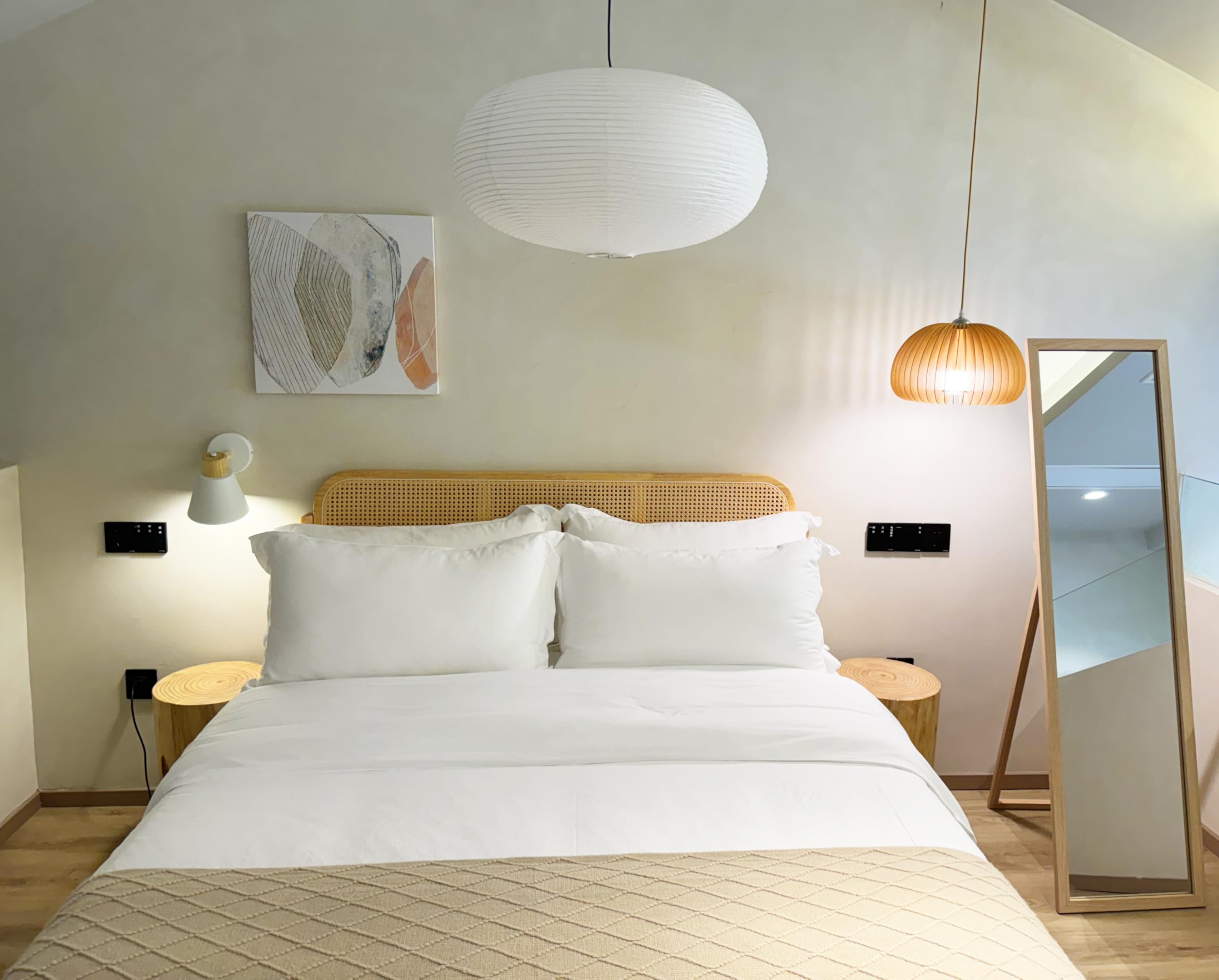 Henjjras White Paper Pendant Lamp Shade, 55.5cm, Model HJ-Z1738WH, Chinese Lantern Home Decor
