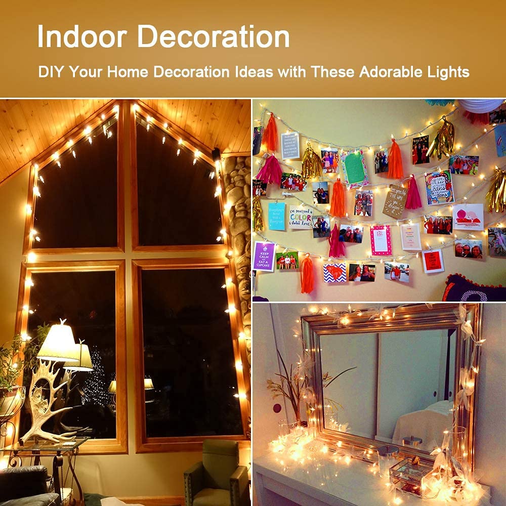 Philzops 300Ct Christmas String Lights, 69.6Ft Warm White Connectable Indoor/Outdoor Decor