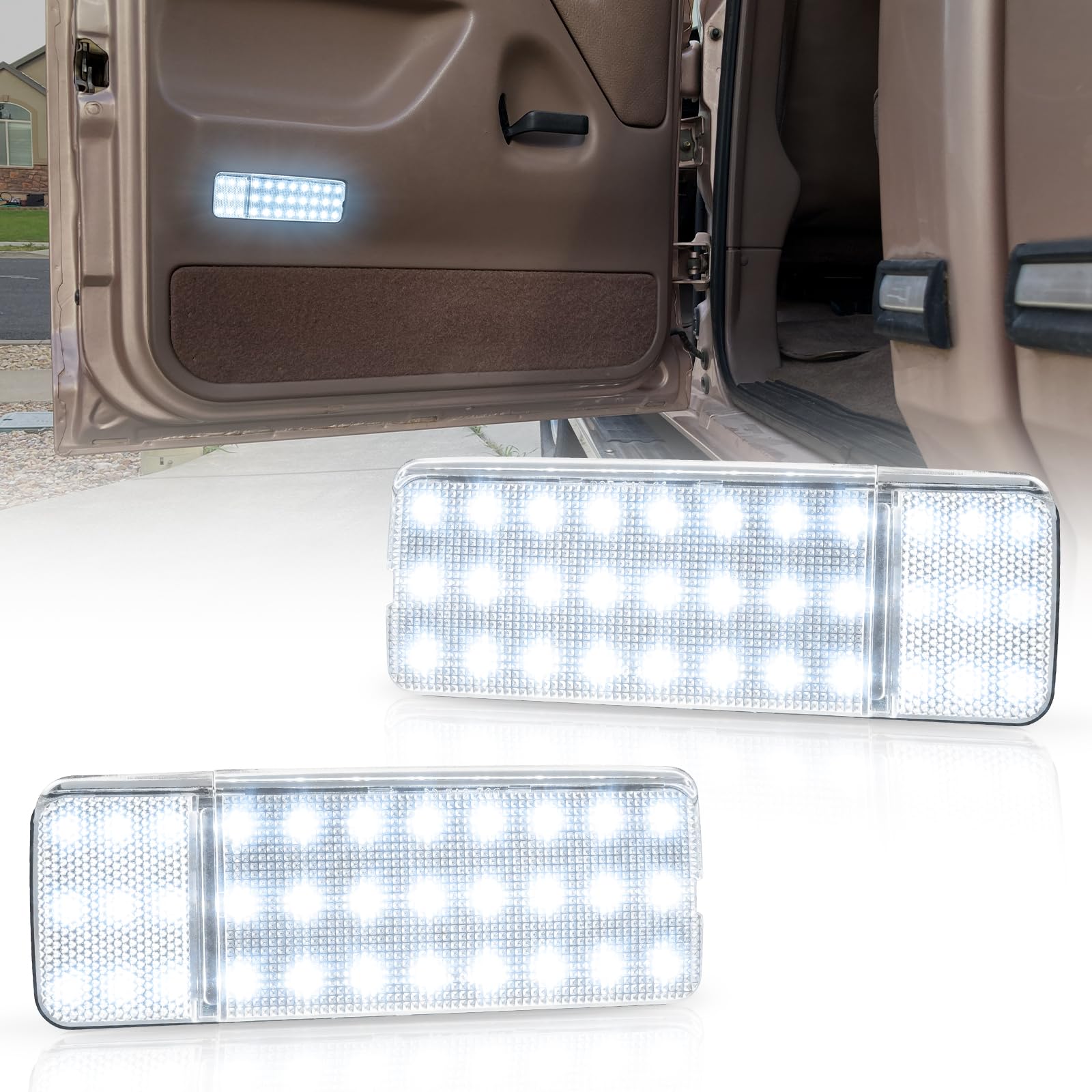 NEIFILES LED Door Panel Lights for Ford Bronco F150 F250 F350 1992-1997, 5X Brighter, Plug and Play, White, Model OR-7971