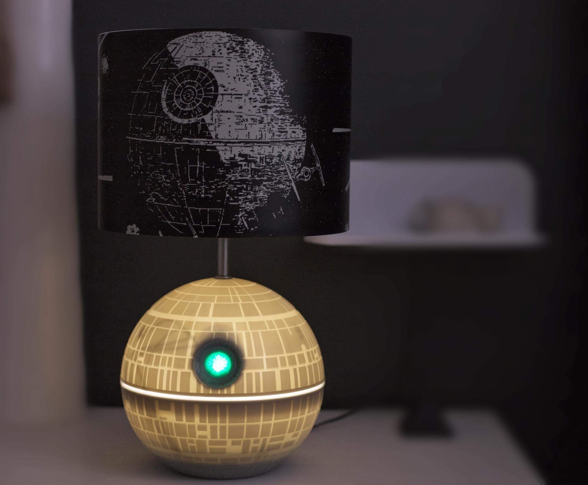 Star Wars Death Star 3D Touch Lamp | Led Desk Lamp With Printed Death Star Lamp Shade | Usb Lamp | 14 Inches