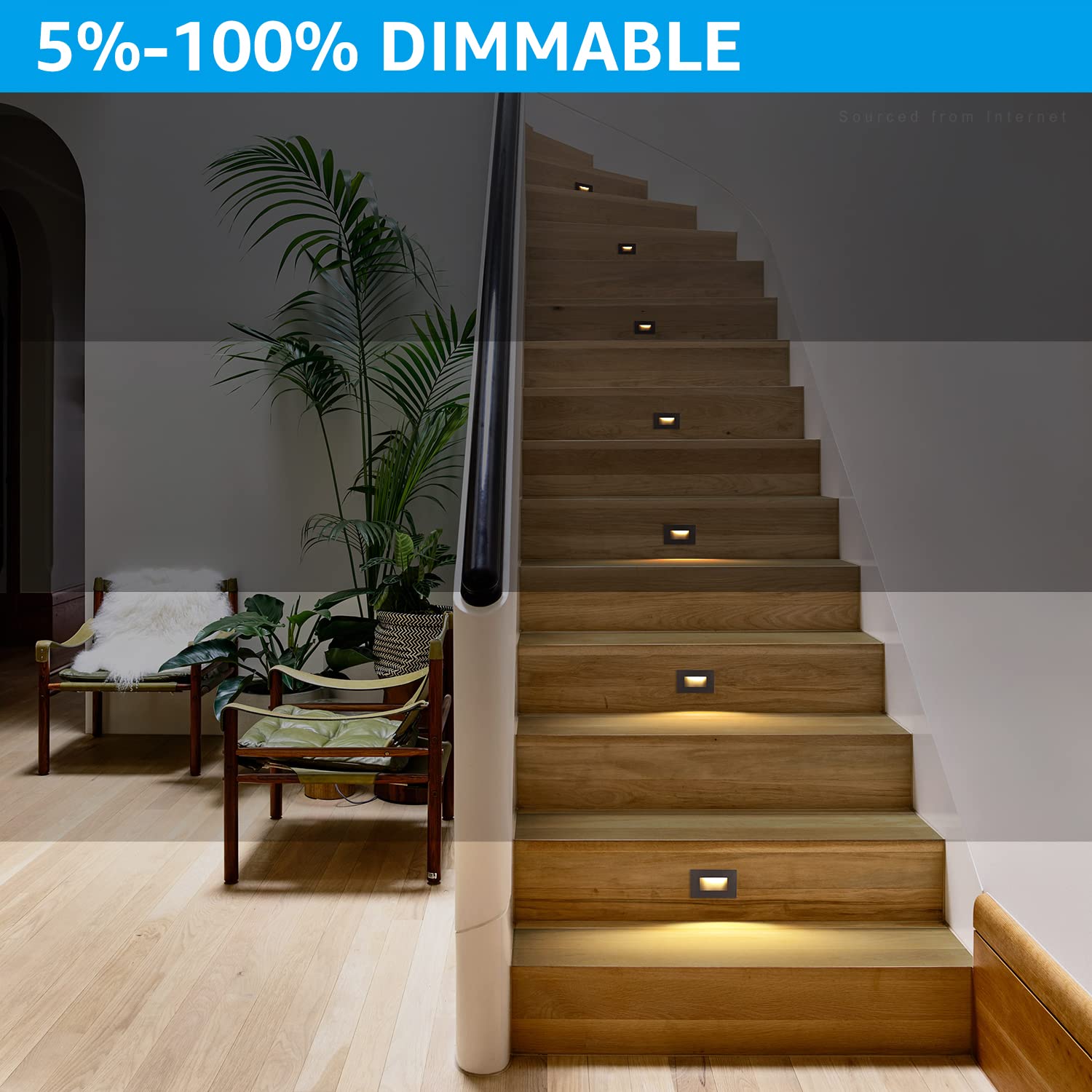 LEONLITE 12-Pack LED Step Lights, 3CCT Dimmable 3.5W, 4.72", Oil-Rubbed Bronze, Model 49895, IP