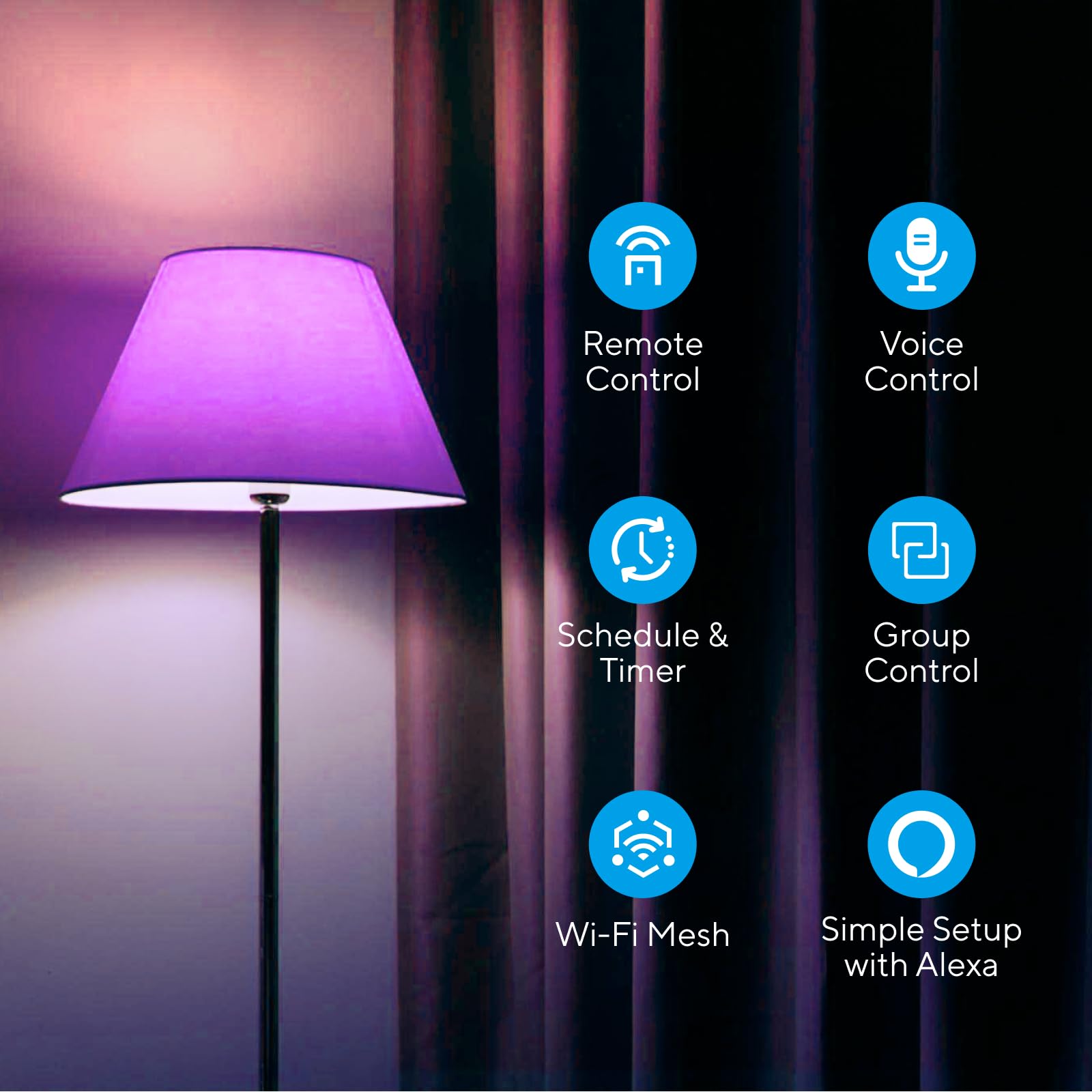 U-tec Smart Light Bulbs A19-C1-4, 1100 Lumen, 90+ CRI, WiFi & Bluetooth, RGB, 4 Pack, White