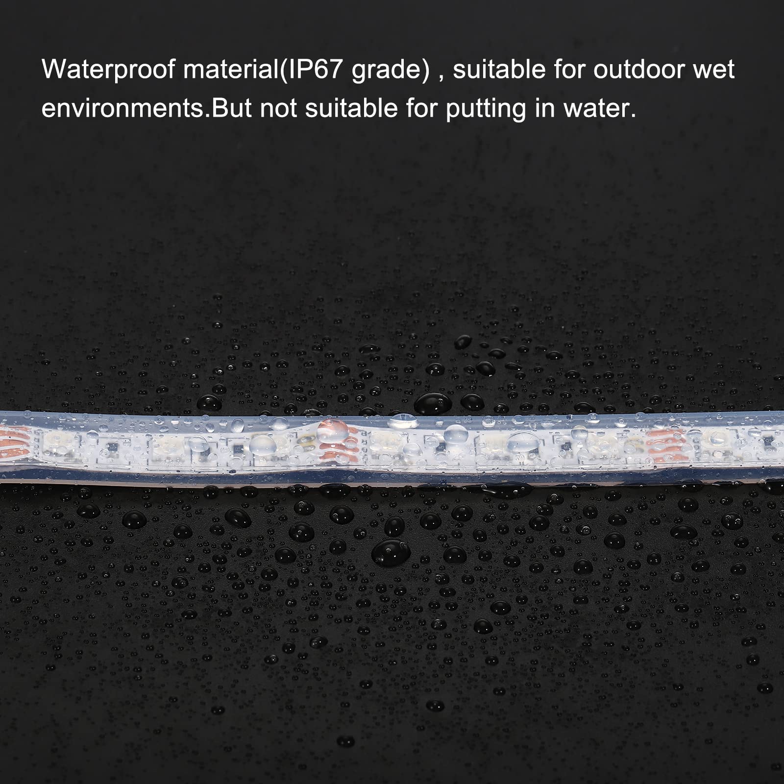 Patikil 16.4Ft Silicone Tube Sleeve, Flat Flexible Ip67 Waterproof Protection Cover Fit Rgbw/Rgbww 12Mm Wide Non-Weatherproof Le