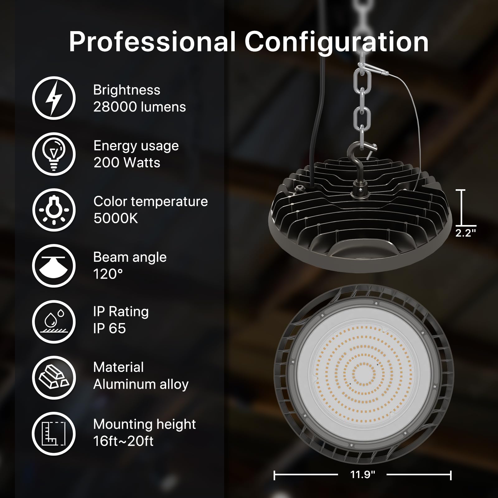 Ufo Led High Bay Light: 200W Led High Bay Lights For Shop - 28000 Lm High Bay Led Light 2 Packs For Electrician Etl Listed
