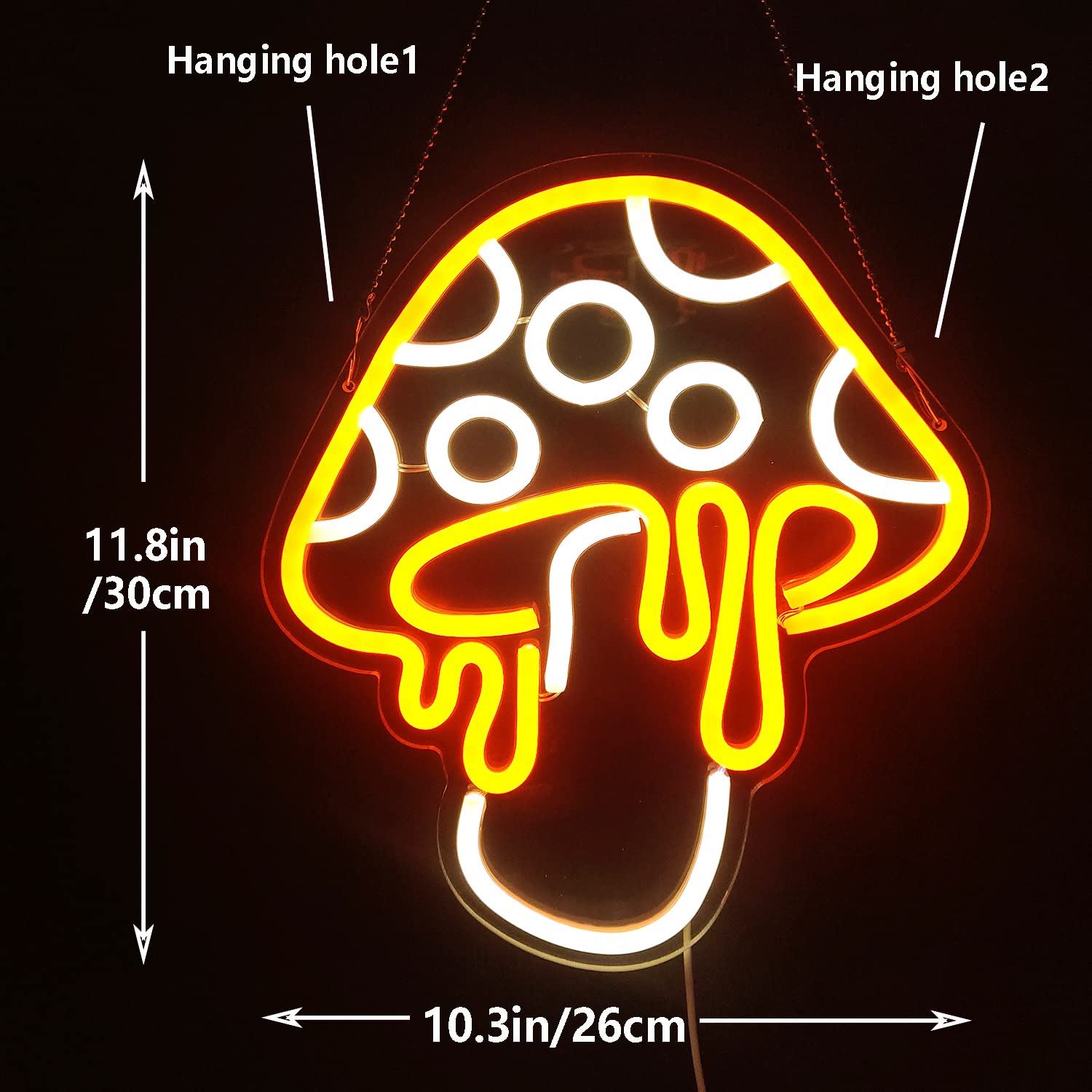 Ajoyferris Dimmable Mushroom Neon Sign - Cute Led Night Light For Kids' Room Decor