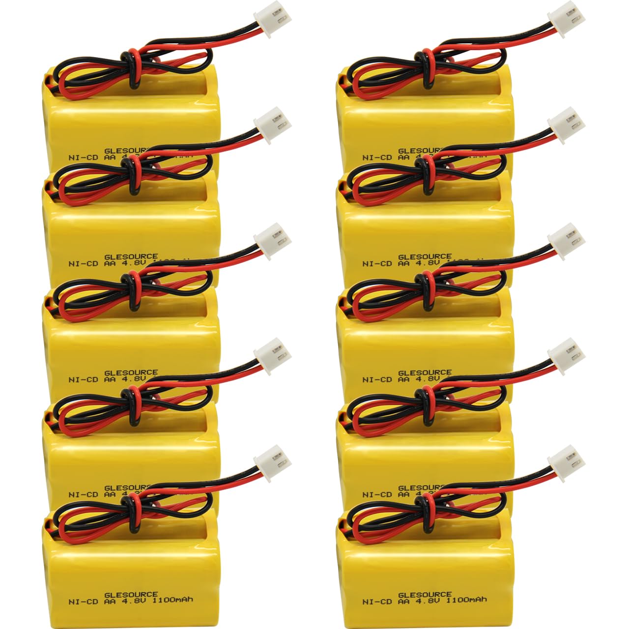 GLESOURCE (10 Pack 4.8v 1100mAh Compatible for MAG93NC487 BL93NC487 Lithonia ELB B006 Lithonia ELBB006 ELBCS06 ELB-CS06 Emergenc