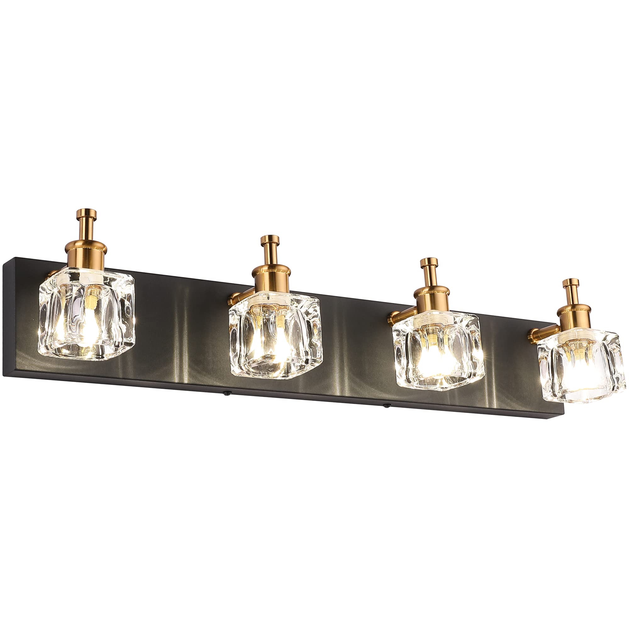 PRESDE Modern Black Bathroom Vanity Light Fixture LED 4 Lights Metal Matt Black 7770-4T