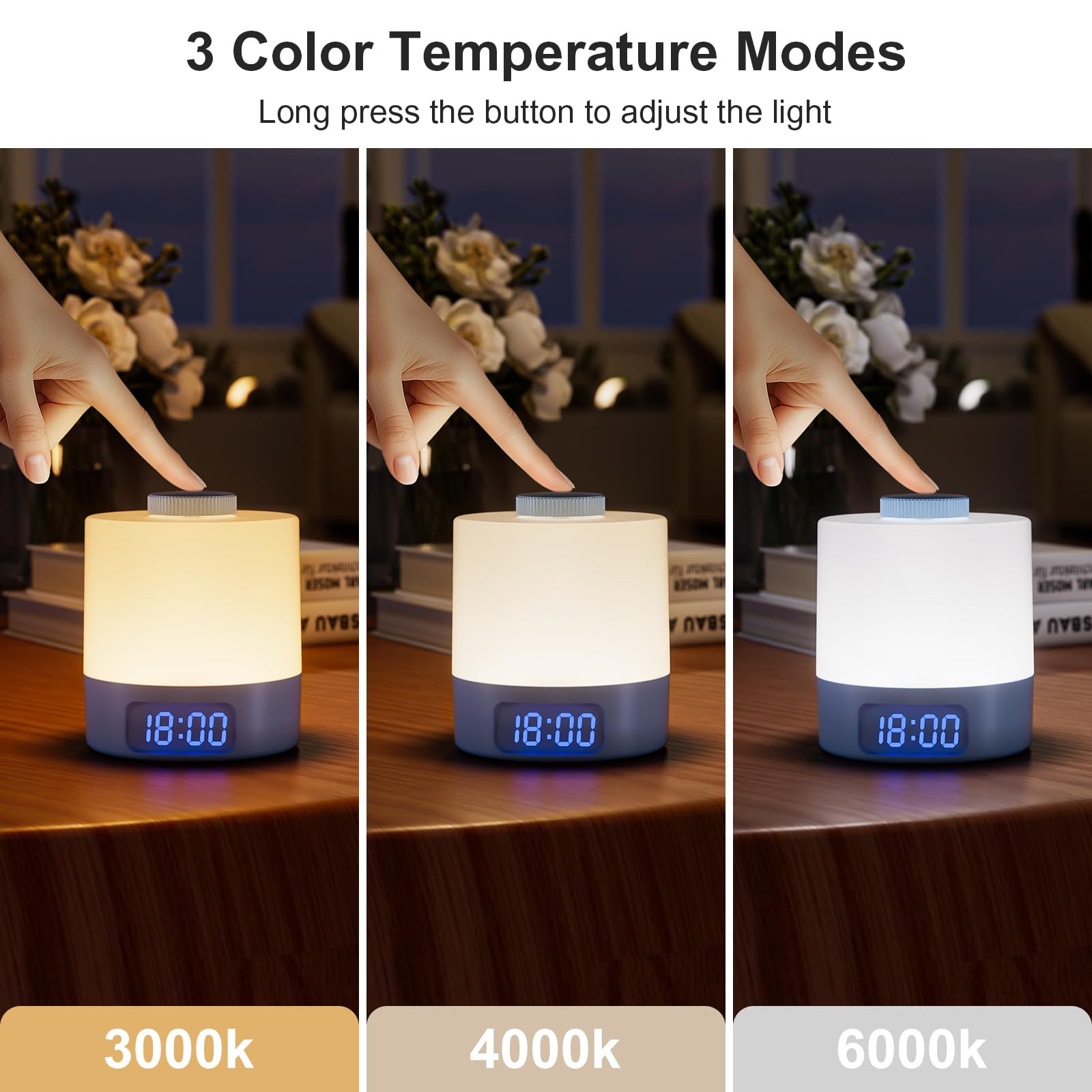 WOBANE Night Light for Kids - Dimmable LED Bedside Lamp, 3600mAh, Small, Blue, Model K66, Portable for Nursery and Adults