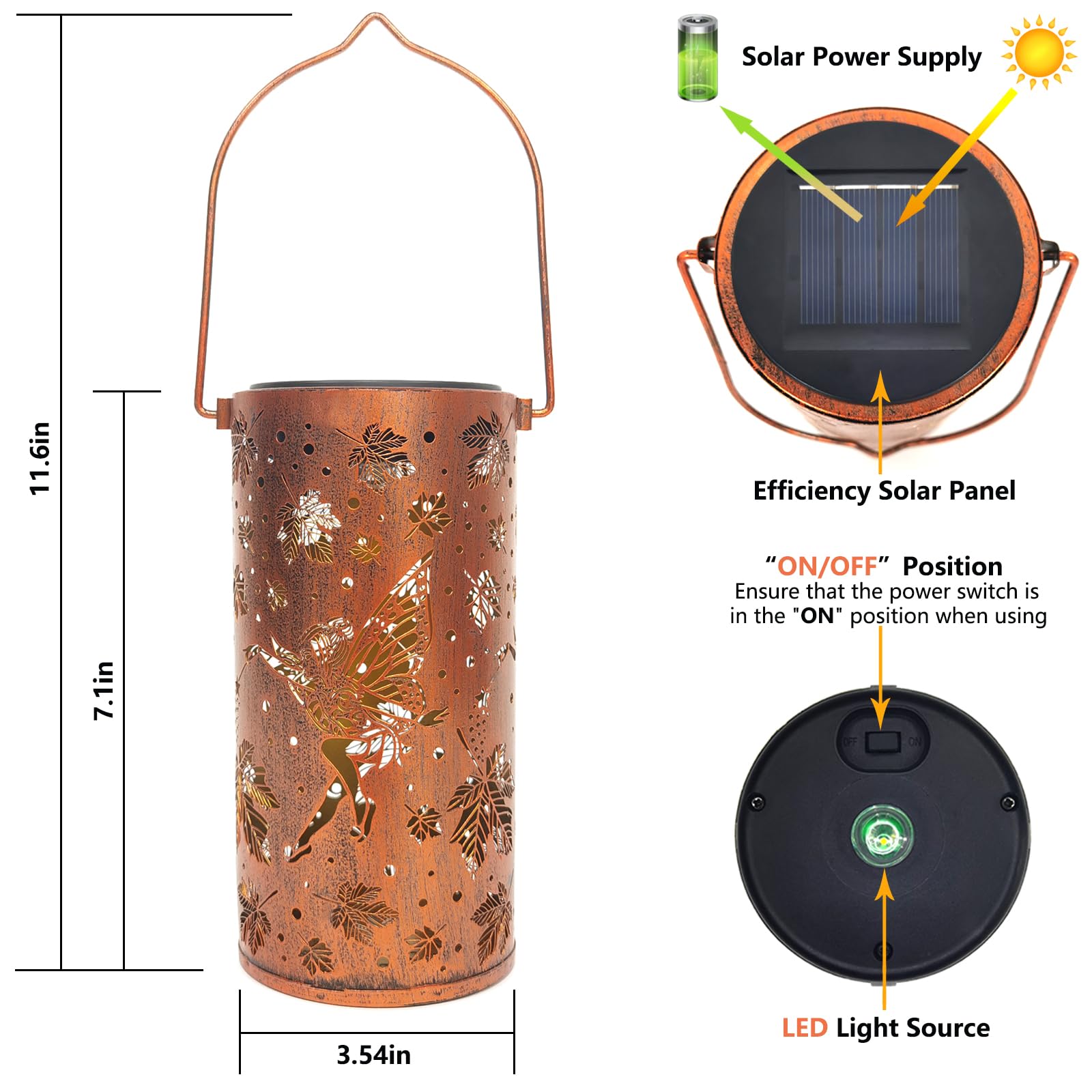 Fairy Solar Lanterns Outdoor Hanging Maple Leaf Decor Lantern,Waterproof Hollow Out Metal Decorative Garden Light,Graceful Decor