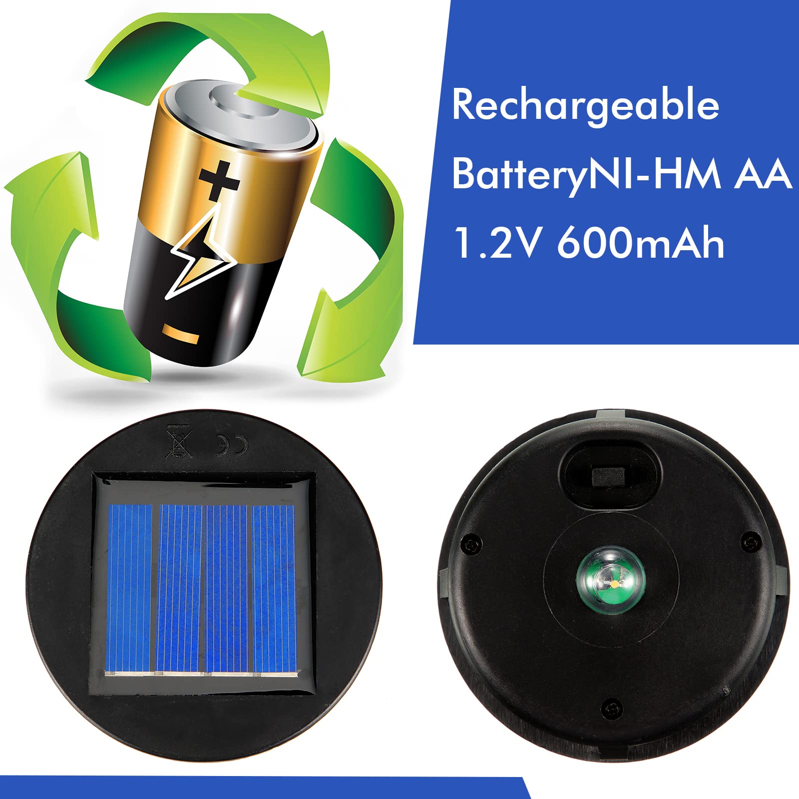 4 Pieces Replacement Solar Light Tops Outdoor Hanging Lantern Solar Light Parts Round Waterproof Decorative For Outdoor Hanging