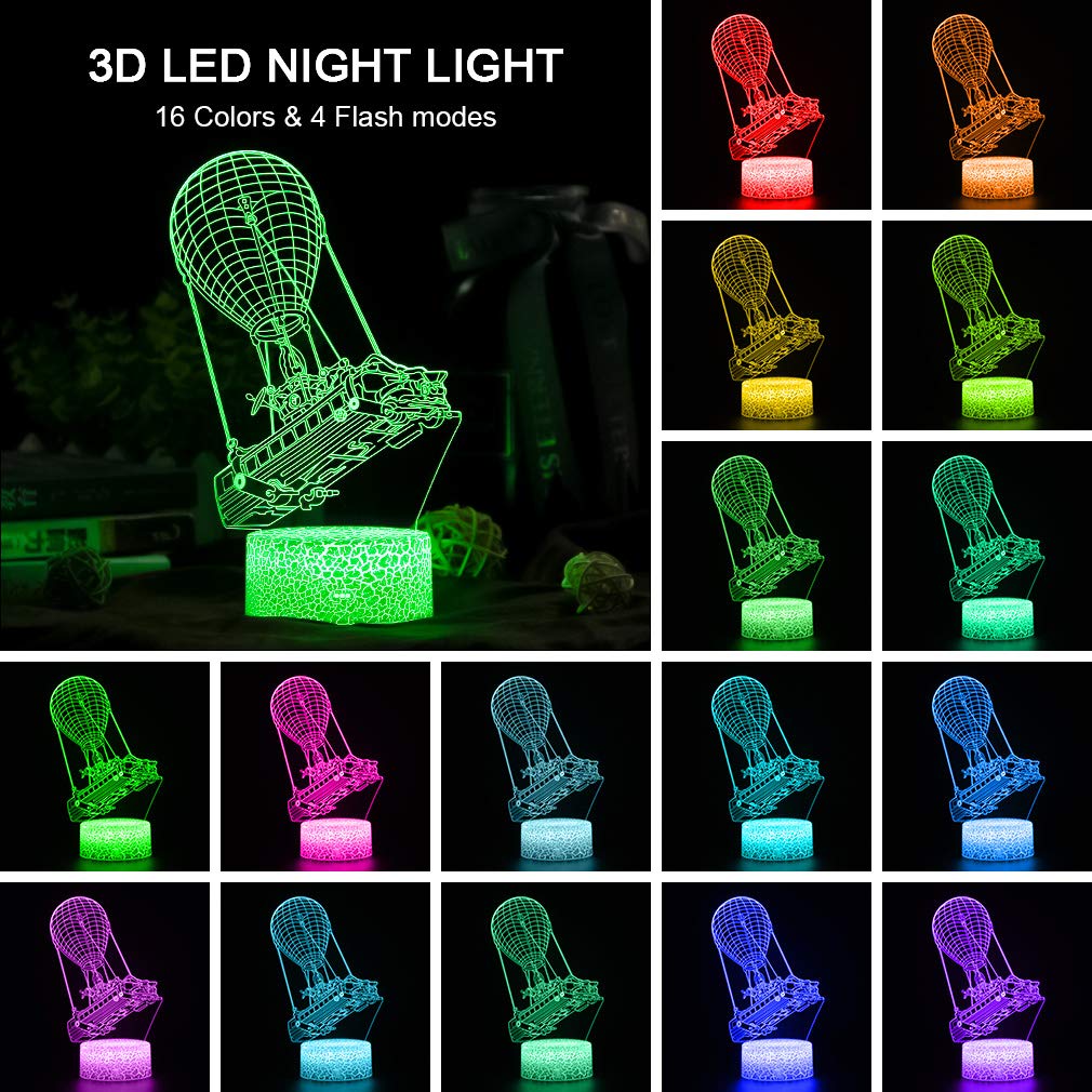 Light Me Up Batttlebus Game Room Night Lights Lamp 3D Vision Effect Led Night Light Desk Table Light Remote Control 16 Colors Bi