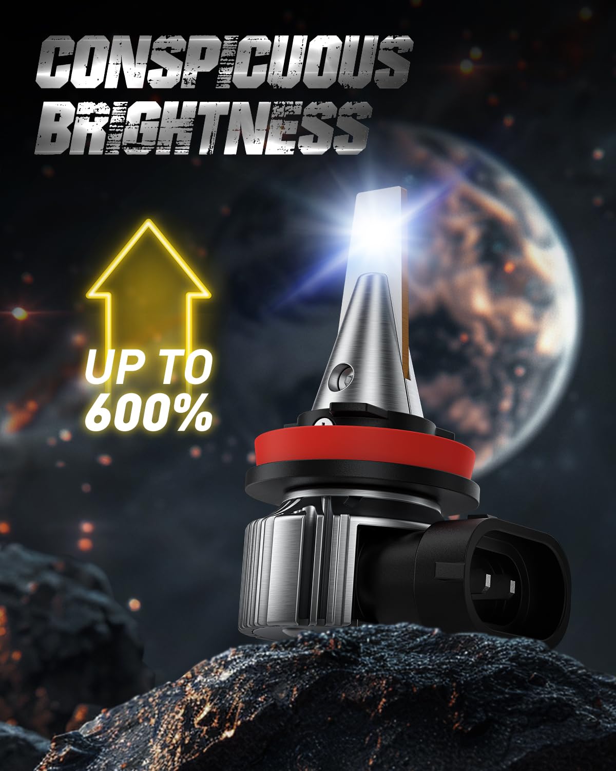Auxito H11/H8/H16 Led Fog Light Bulbs 600% Brighter 6500K White Halogen Replacement For Fog Lights Or Daytime Running Lights Drl