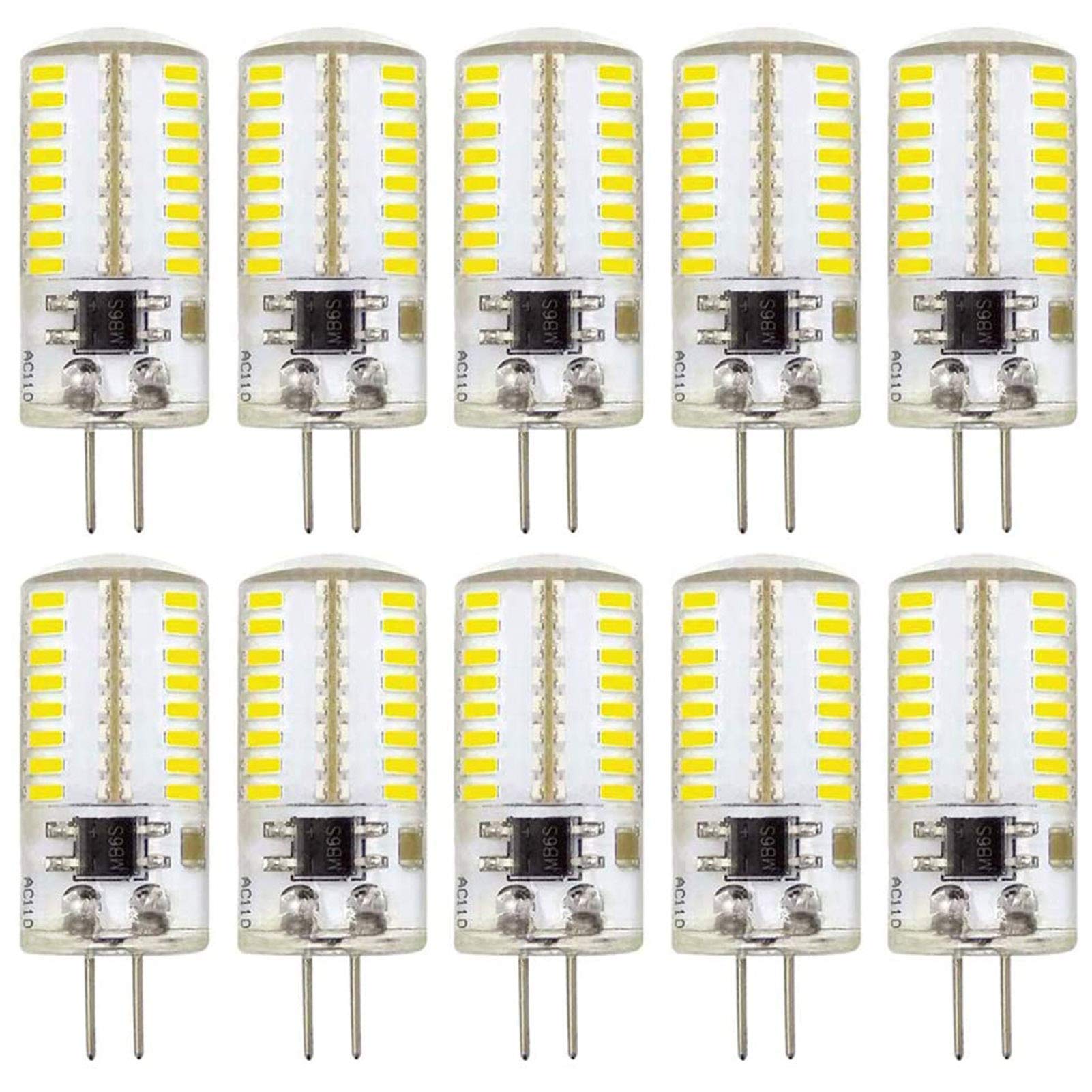 Zhenming 110V- 130V G4 Led Bulb Dimmable Cool White 6000K (Not Low Voltage 12V) 3W 20W 30W Halogen Equivalent Bi-Pin Base Lamp (