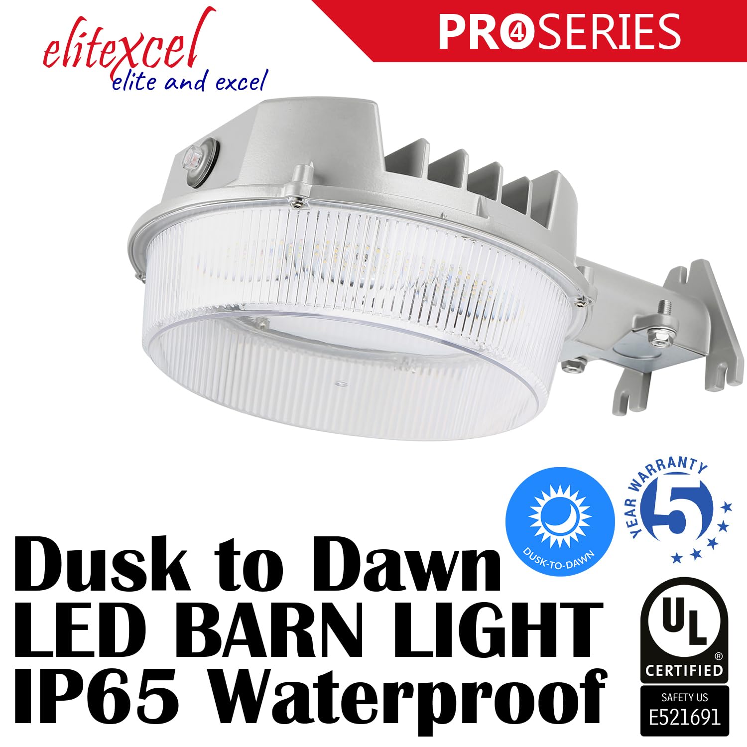 high-standardxcel Dusk To Dawn Outdoor Lighting  43W Led Barn Lights Outdoor  5000Lm 400W Replace Yard Lights  5000K Daylight Security Area Street Light  120V Waterproof Garage Parking Lot Flood Light