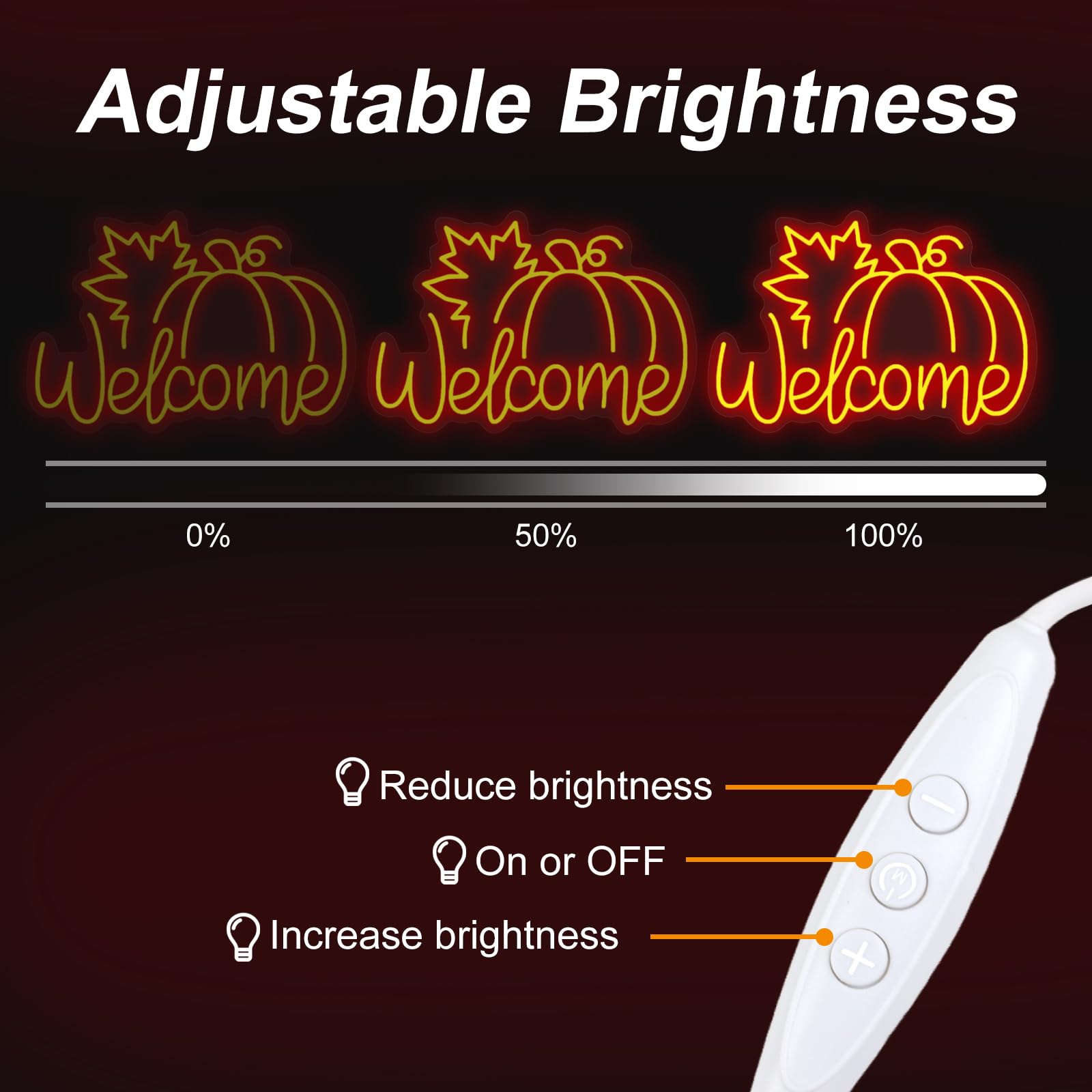 Welcome Pumpkin Neon Sign Light Halloween Thanksgiving Wall Art Neon Night For Autumn Thanksgiving Home Fireplace Door Desktop Hanging Ornaments  Farmhouse Front Door Sign Farm Welcome Sign