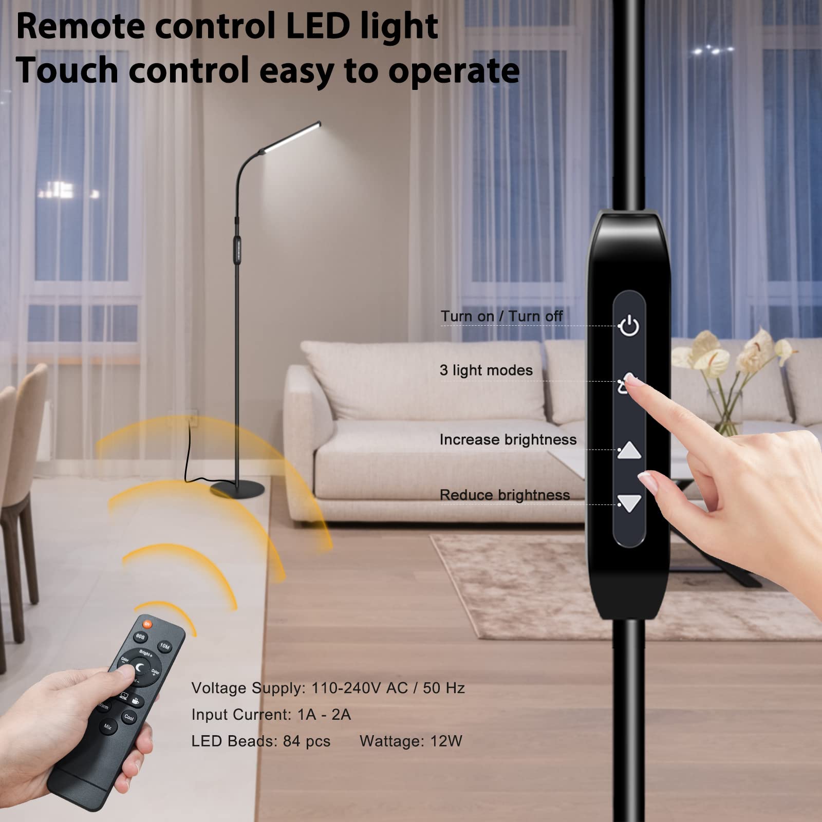 Ebest Led Floor Lamp For Eyelash Extensions Standing Floor Lamps For Office Eyelash Lamp Tattoo Light Reading Lamp For Bedroom M
