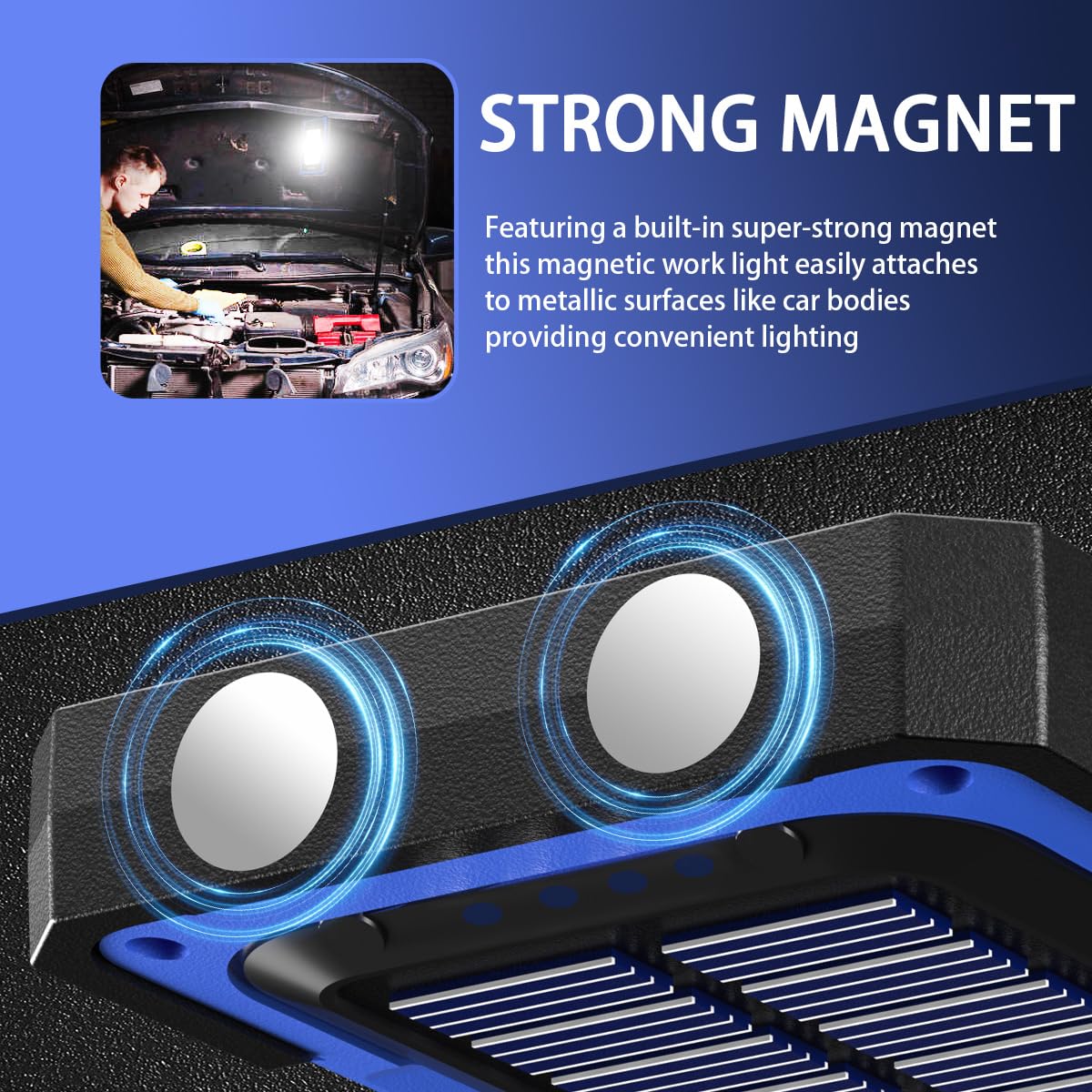 WARSUN Led Work Light Rechargeable, Portable Magnetic Work Light, LED Flood Light Waterproof for Outdoor Camping Hiking Emergenc