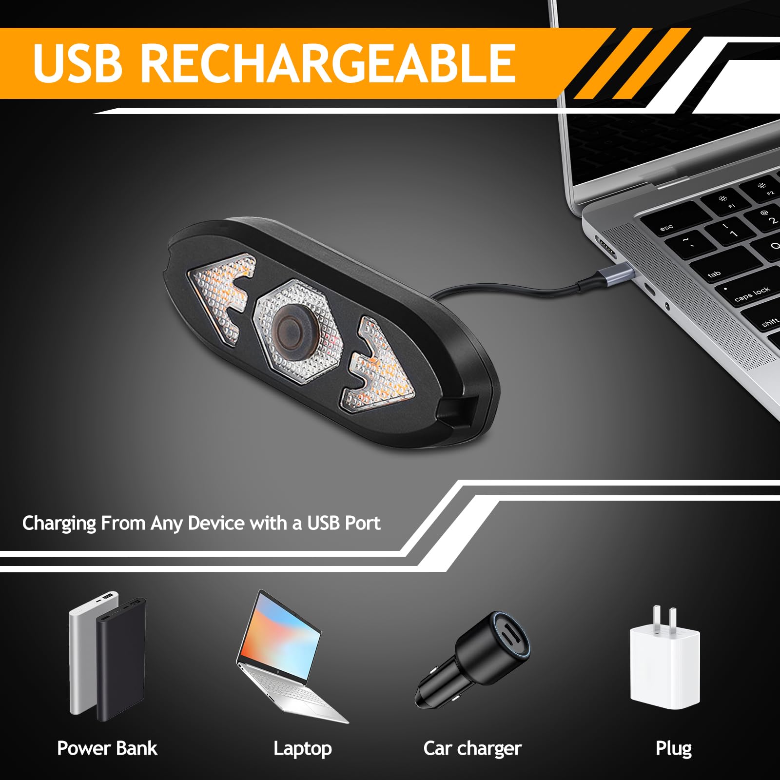 EBUYFIRE Bike Taillight USB Rechargeable with Remote Control, Waterproof Safety Light for Night Riding, Set B