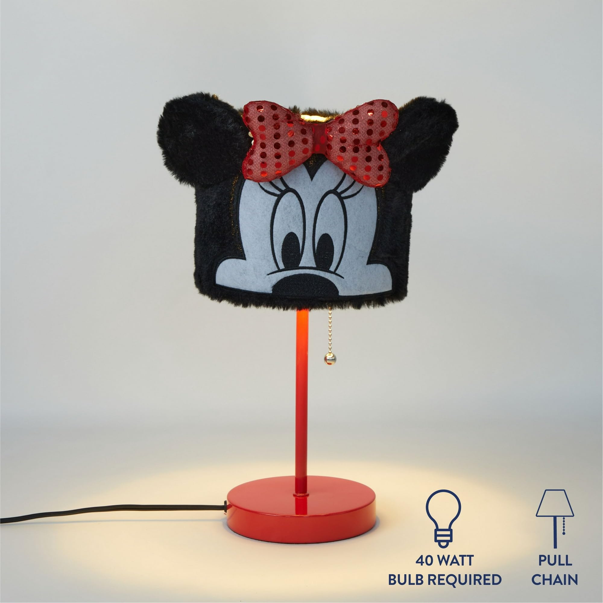 Idea Nuova Minnie Mouse Figural Plush Shade Table Lamp - Red, Metal, Model Wk321927