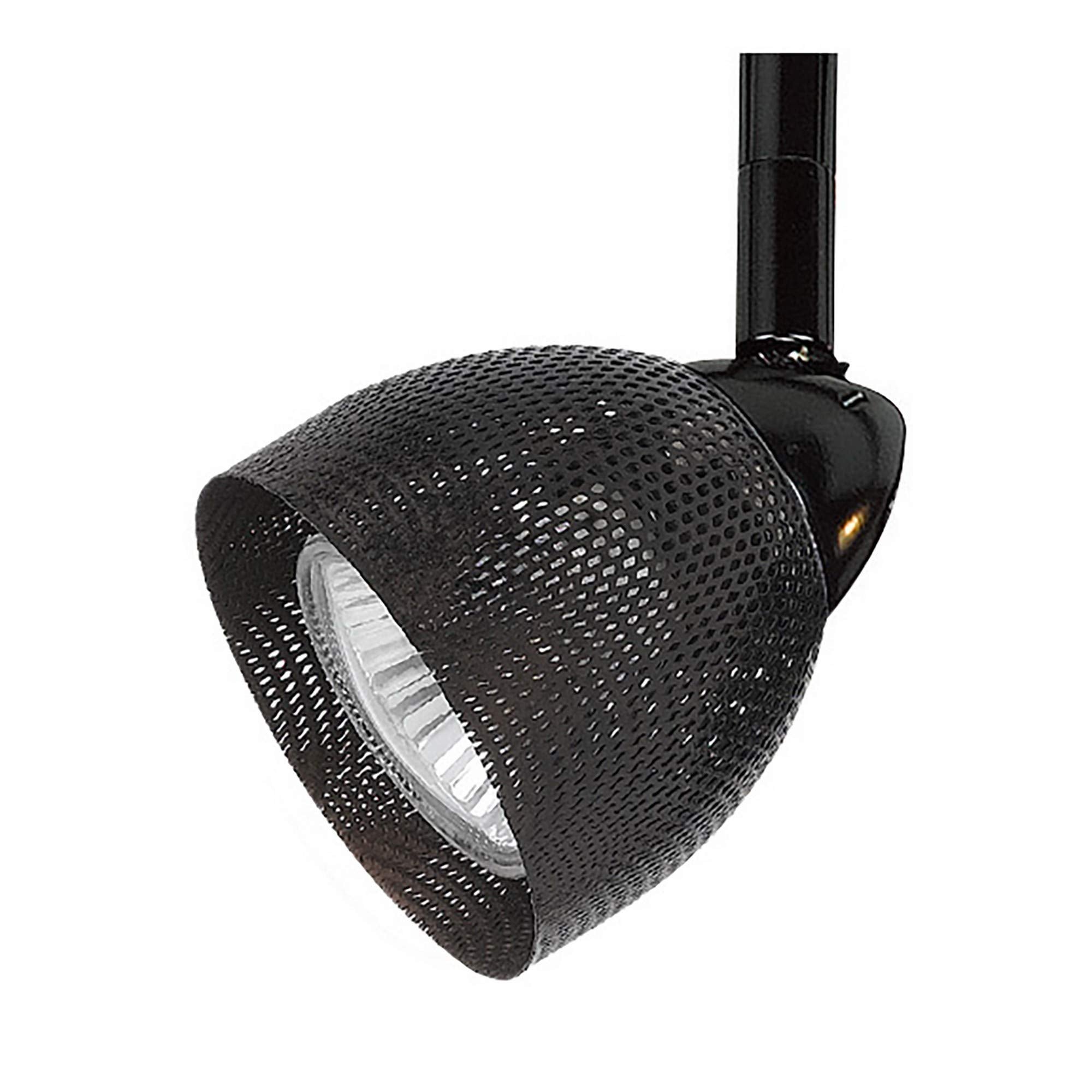 Benjara Round Metal Mesh Shade Track Light Head And Frame, Black